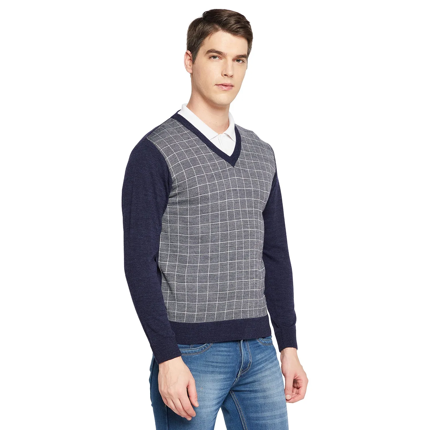 Duke Stardust Men Full Sleeve V Neck Sweater (SDS8095)