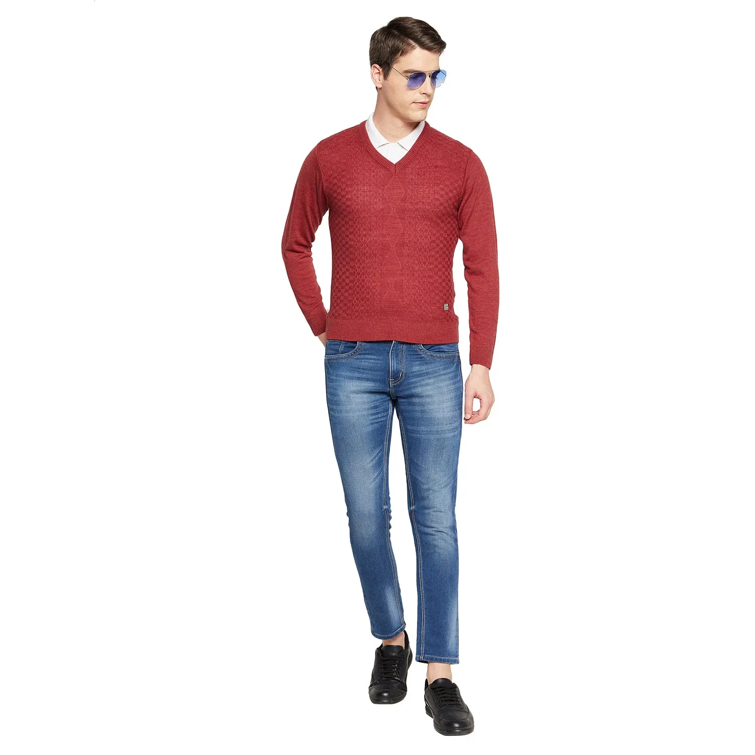 Duke Stardust Men Full Sleeve V Neck Sweater (SDS8096)