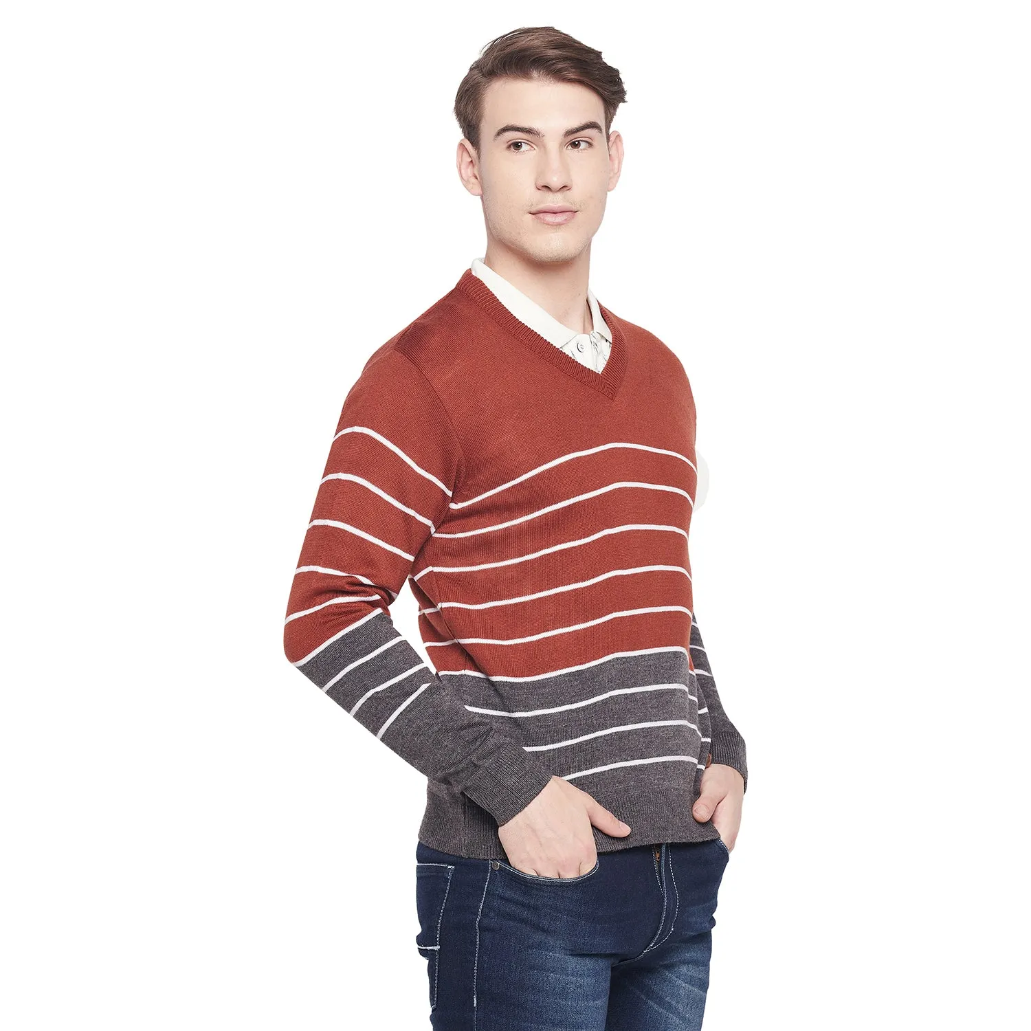 Duke Stardust Men Full Sleeve V Neck Sweater (SDS8098)
