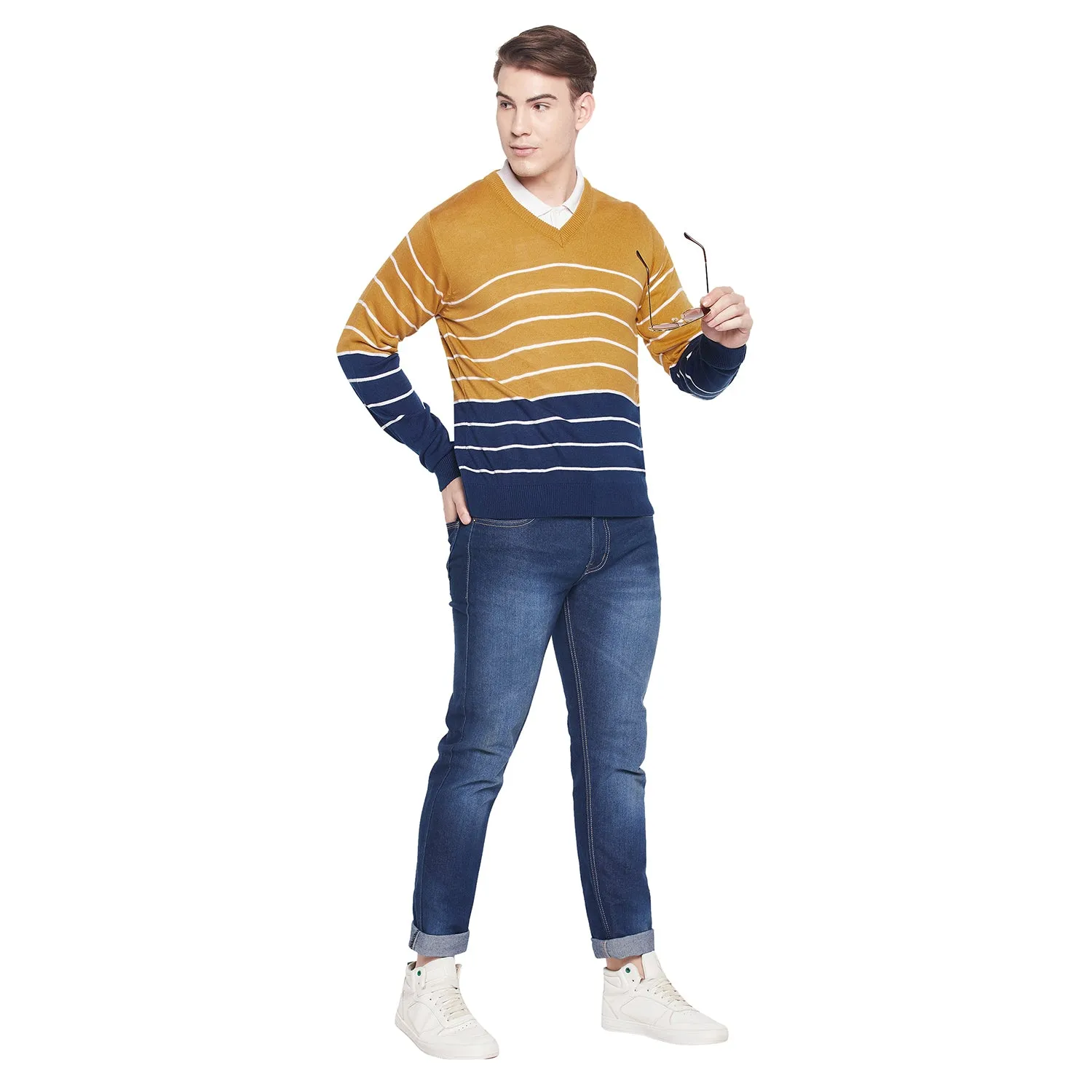 Duke Stardust Men Full Sleeve V Neck Sweater (SDS8098)