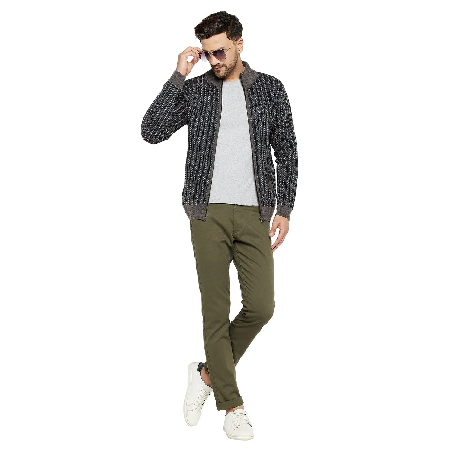 Duke Stardust Men Full Sleeve Zipper Sweater (SDS2088)