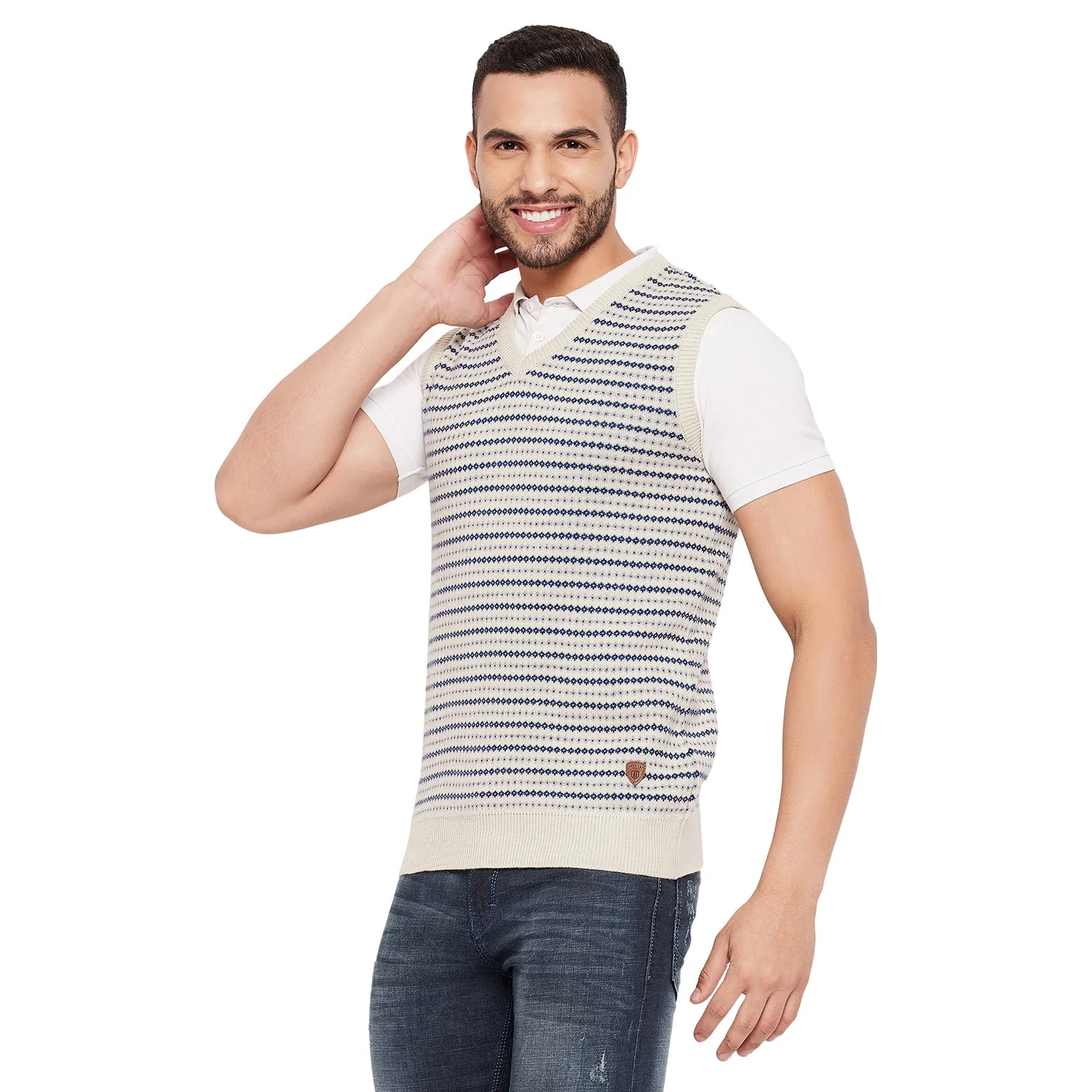 Duke Stardust Men Printed Sleeveless Sweater (SDS2034)