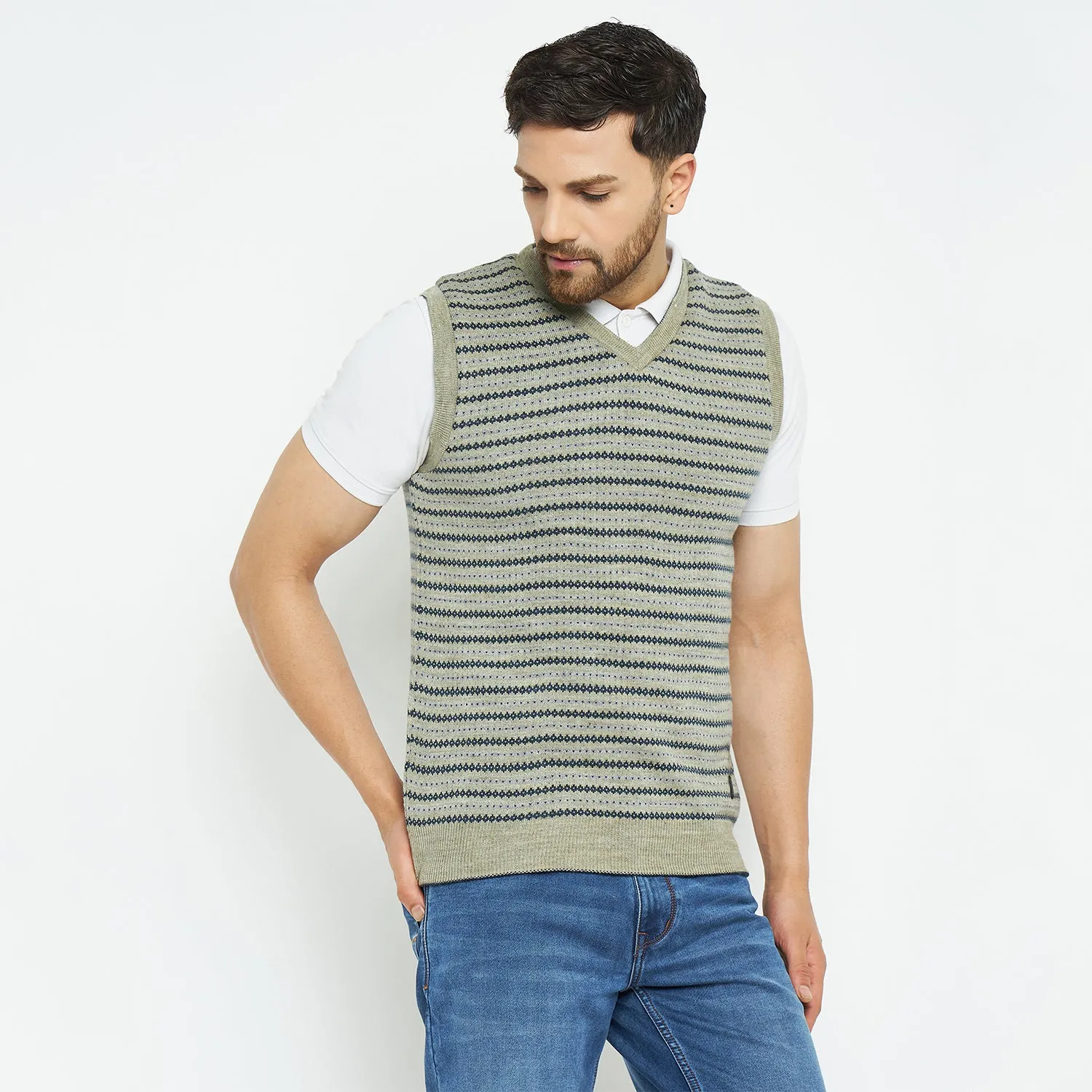 Duke Stardust Men Sleeveless Regular Fit Reversible Sweater (SDS2173)