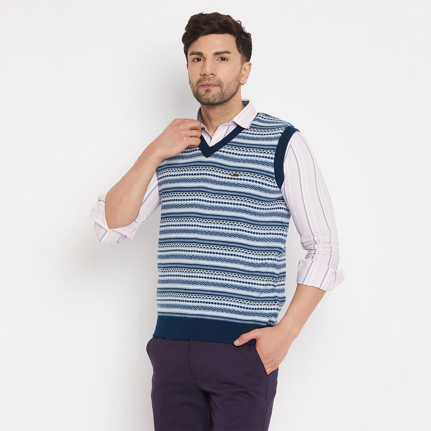Duke Stardust Men Sleeveless V-Neck Reversible Sweater (SDS2167)