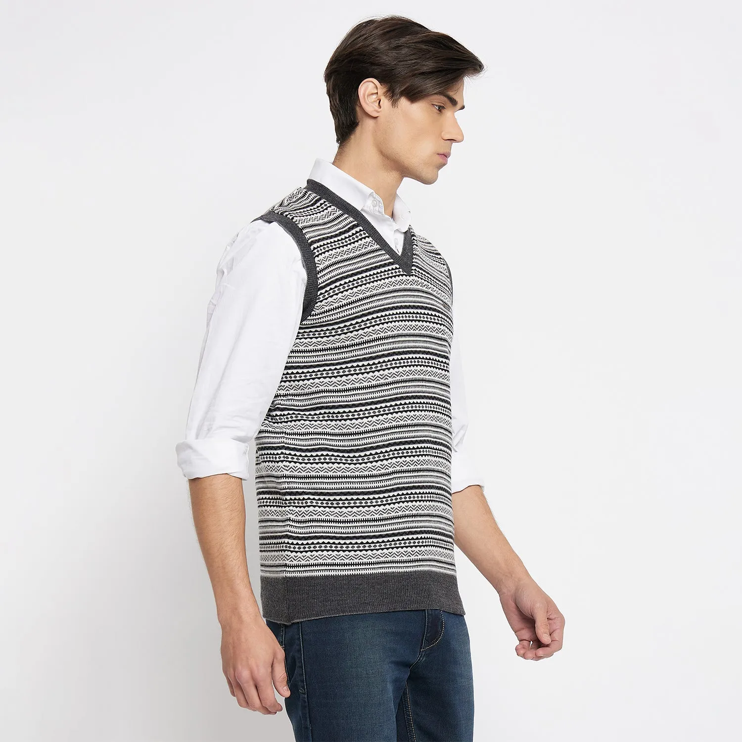 Duke Stardust Men Sleeveless V-Neck Reversible Sweater (SDS2167)