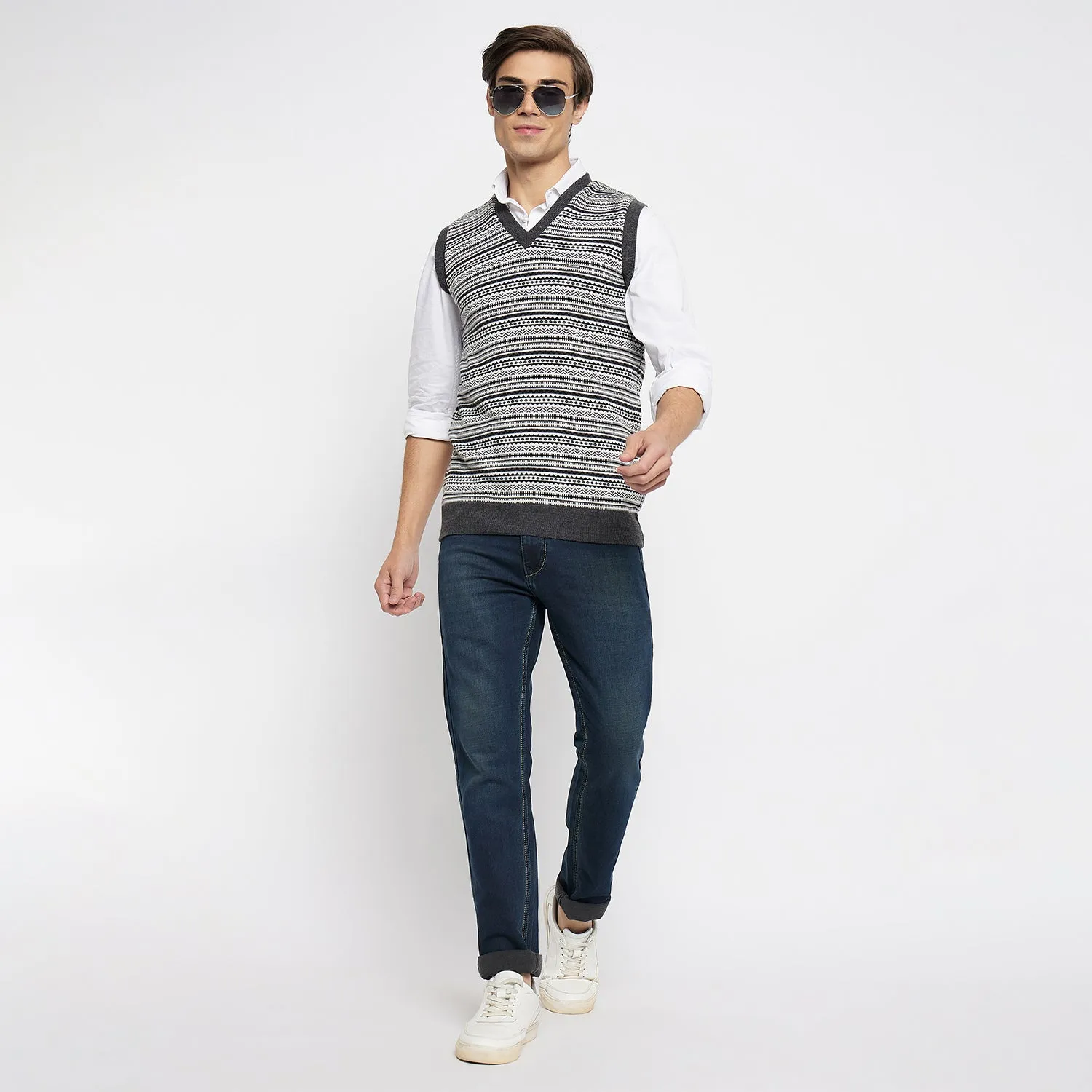 Duke Stardust Men Sleeveless V-Neck Reversible Sweater (SDS2167)