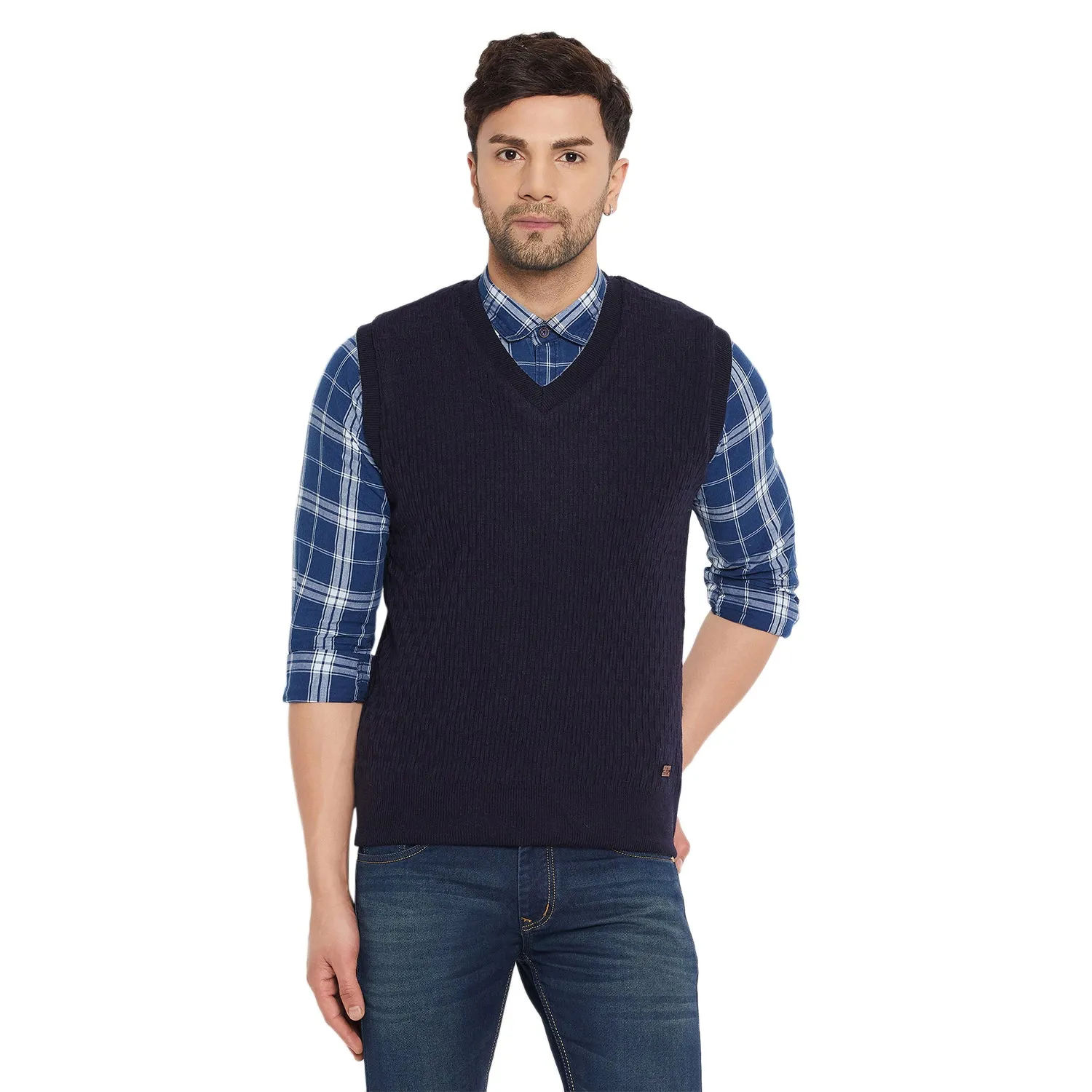 Duke Stardust Men Sleeveless V-Neck Reversible Sweater (SDS2171)
