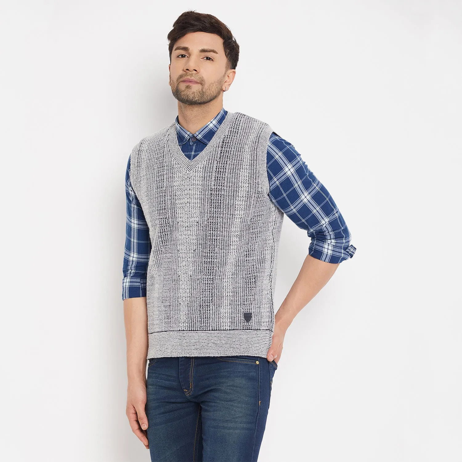 Duke Stardust Men Sleeveless V-Neck Reversible Sweater (SDS2171)