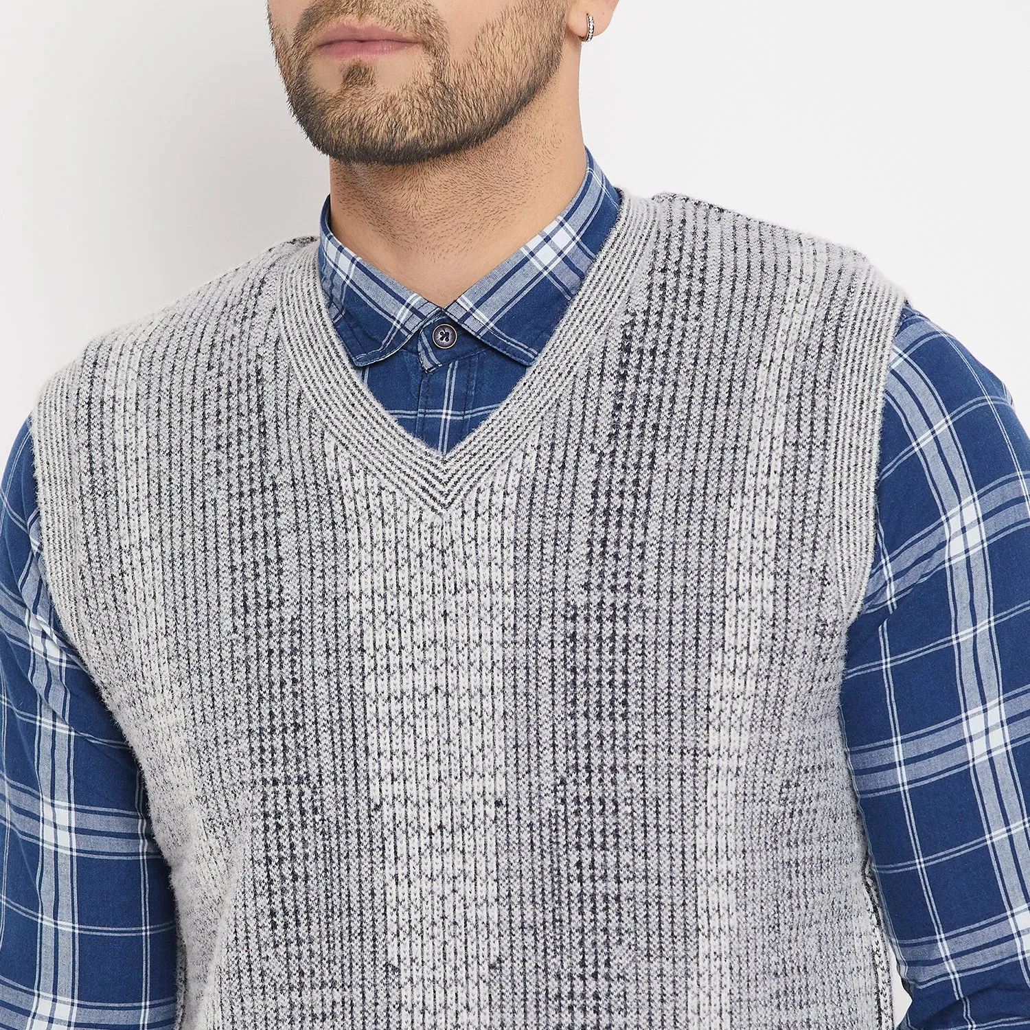 Duke Stardust Men Sleeveless V-Neck Reversible Sweater (SDS2171)