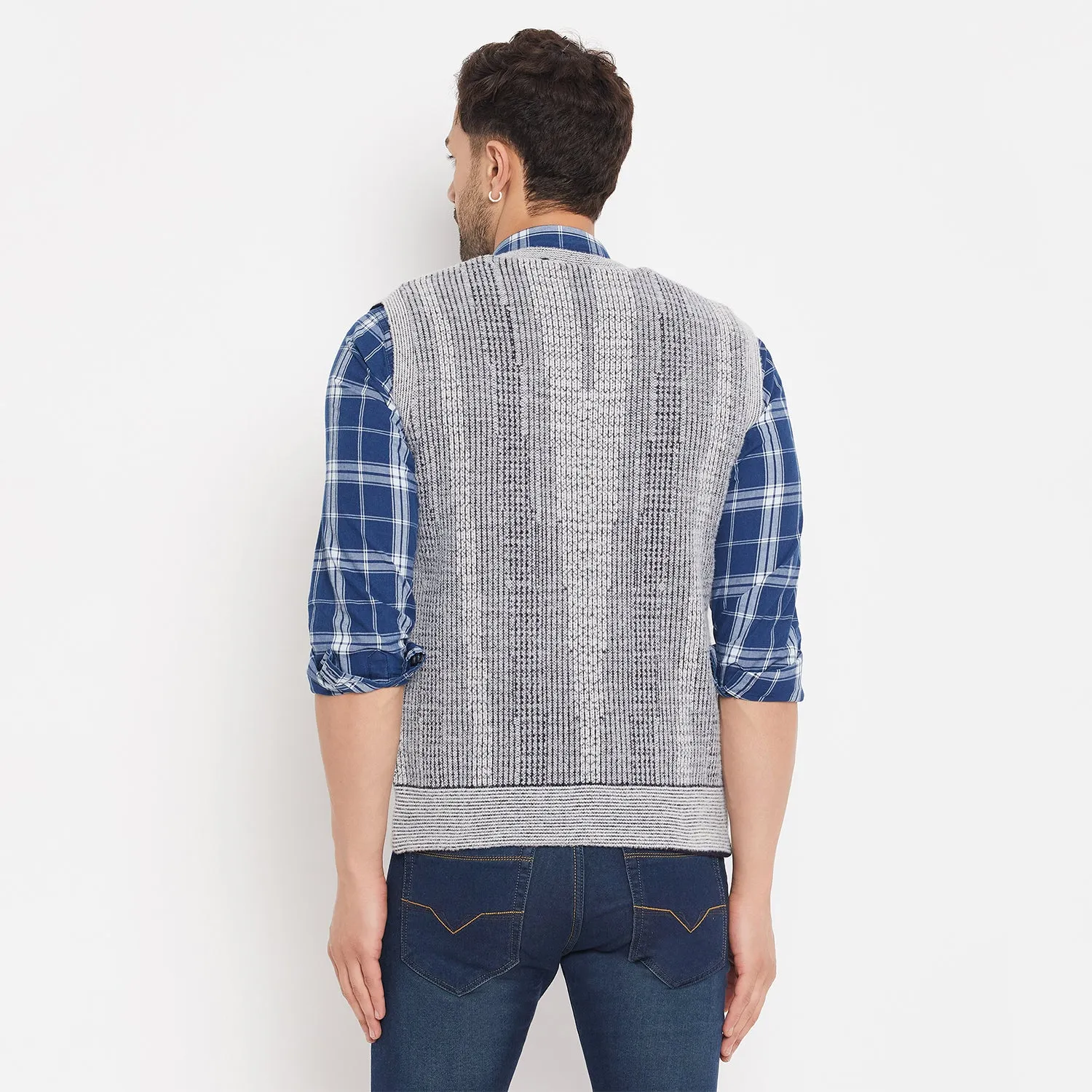 Duke Stardust Men Sleeveless V-Neck Reversible Sweater (SDS2171)