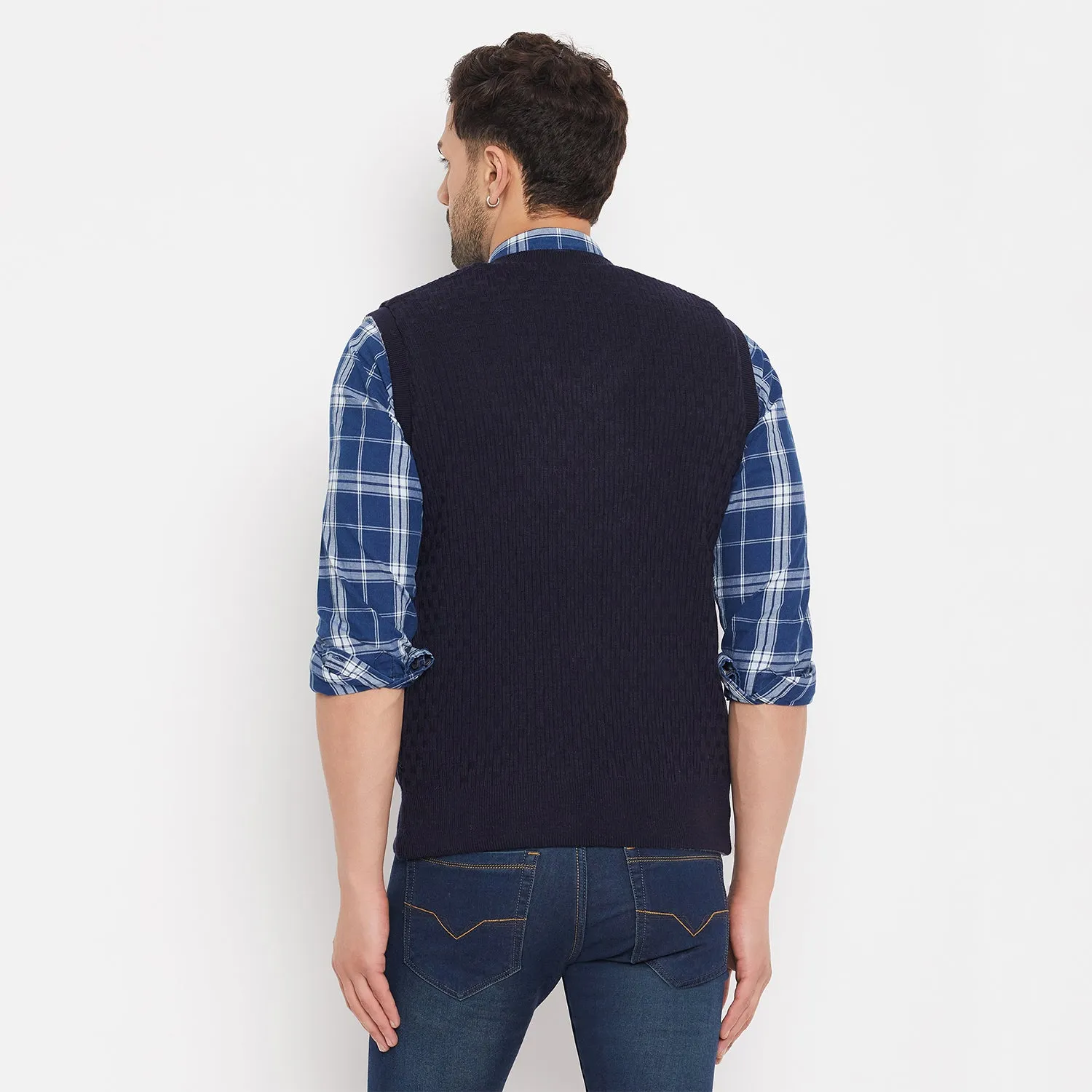 Duke Stardust Men Sleeveless V-Neck Reversible Sweater (SDS2171)