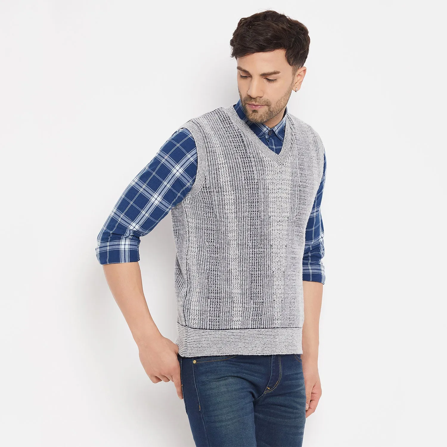 Duke Stardust Men Sleeveless V-Neck Reversible Sweater (SDS2171)