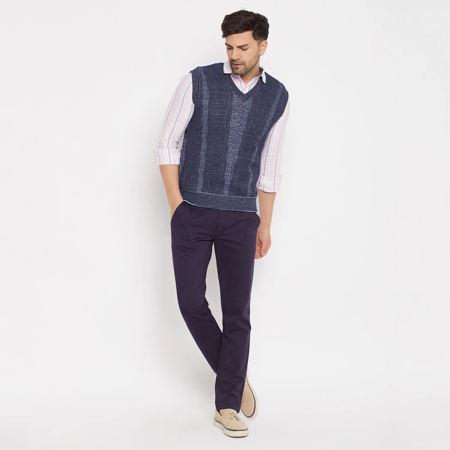Duke Stardust Men Sleeveless V-Neck Reversible Sweater (SDS2171)