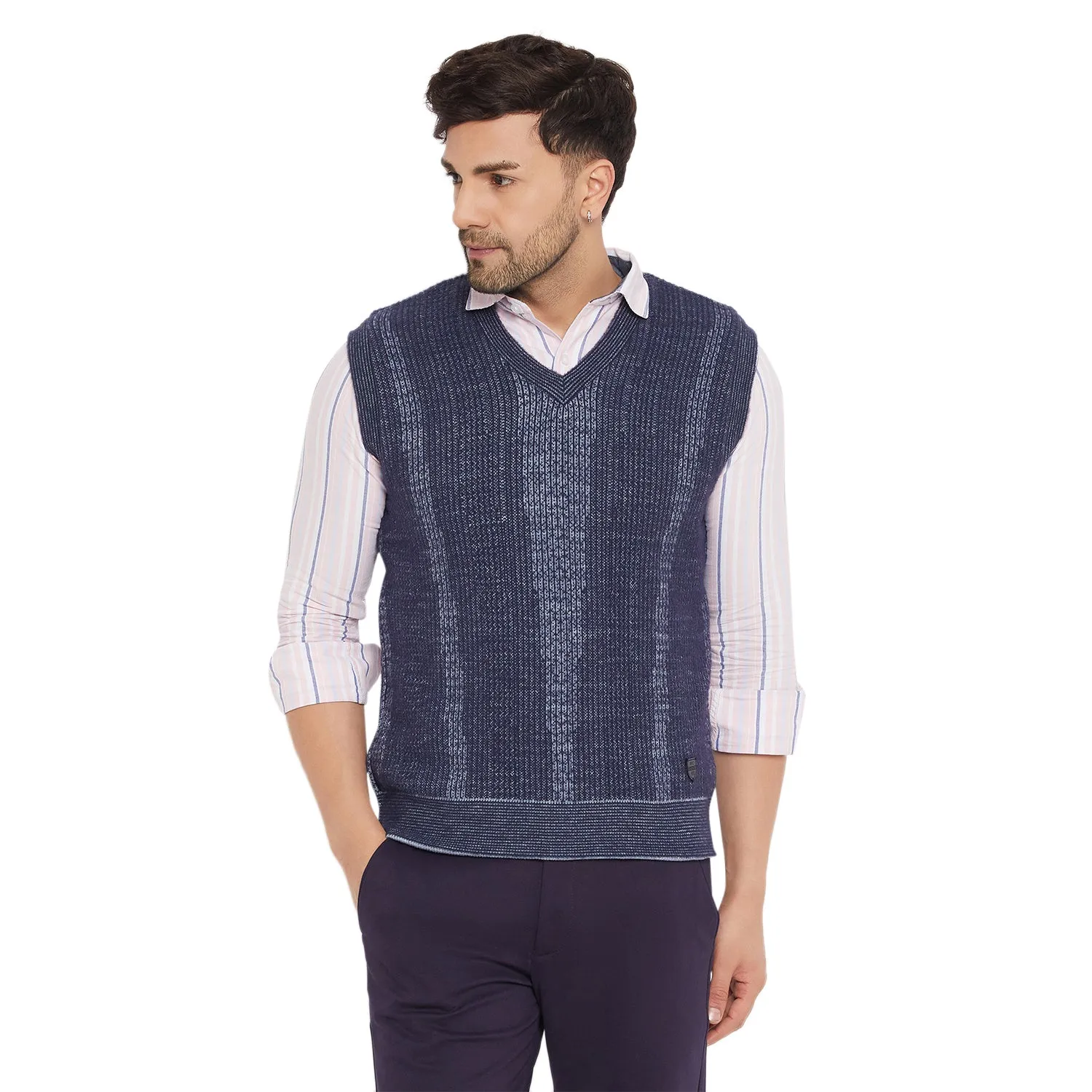 Duke Stardust Men Sleeveless V-Neck Reversible Sweater (SDS2171)