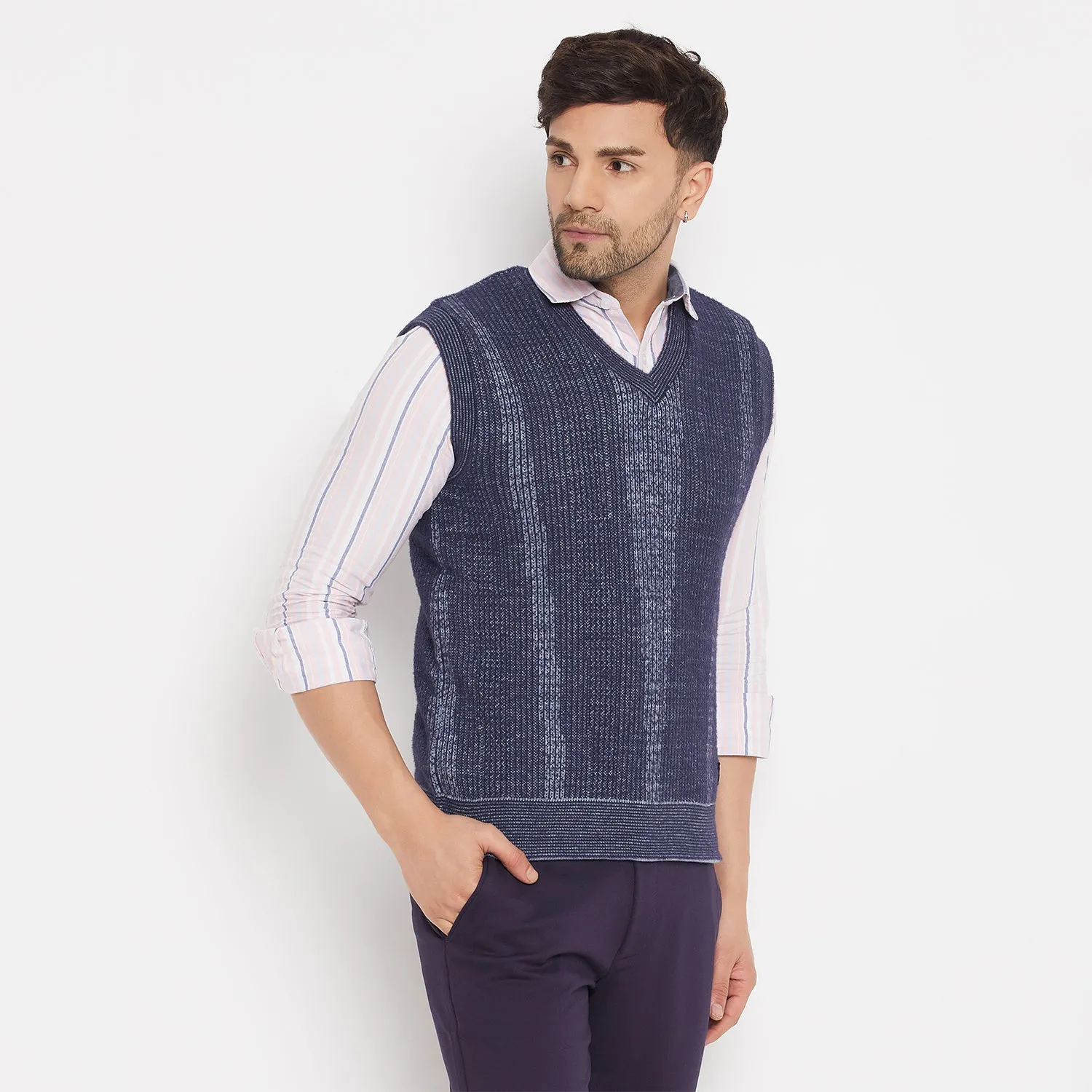 Duke Stardust Men Sleeveless V-Neck Reversible Sweater (SDS2171)