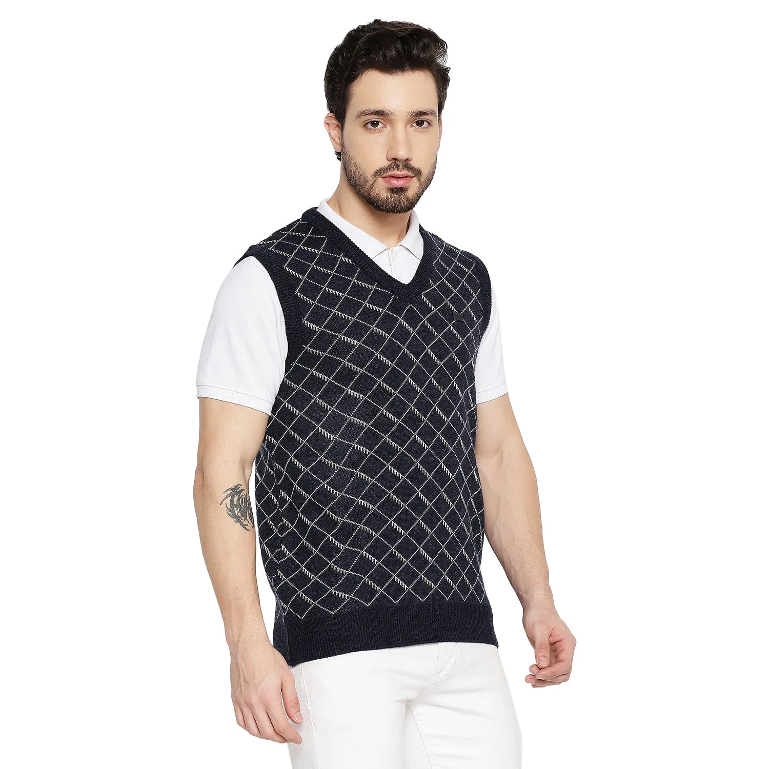 Duke Stardust Men Sleeveless V Neck Sweater (SDS2027)