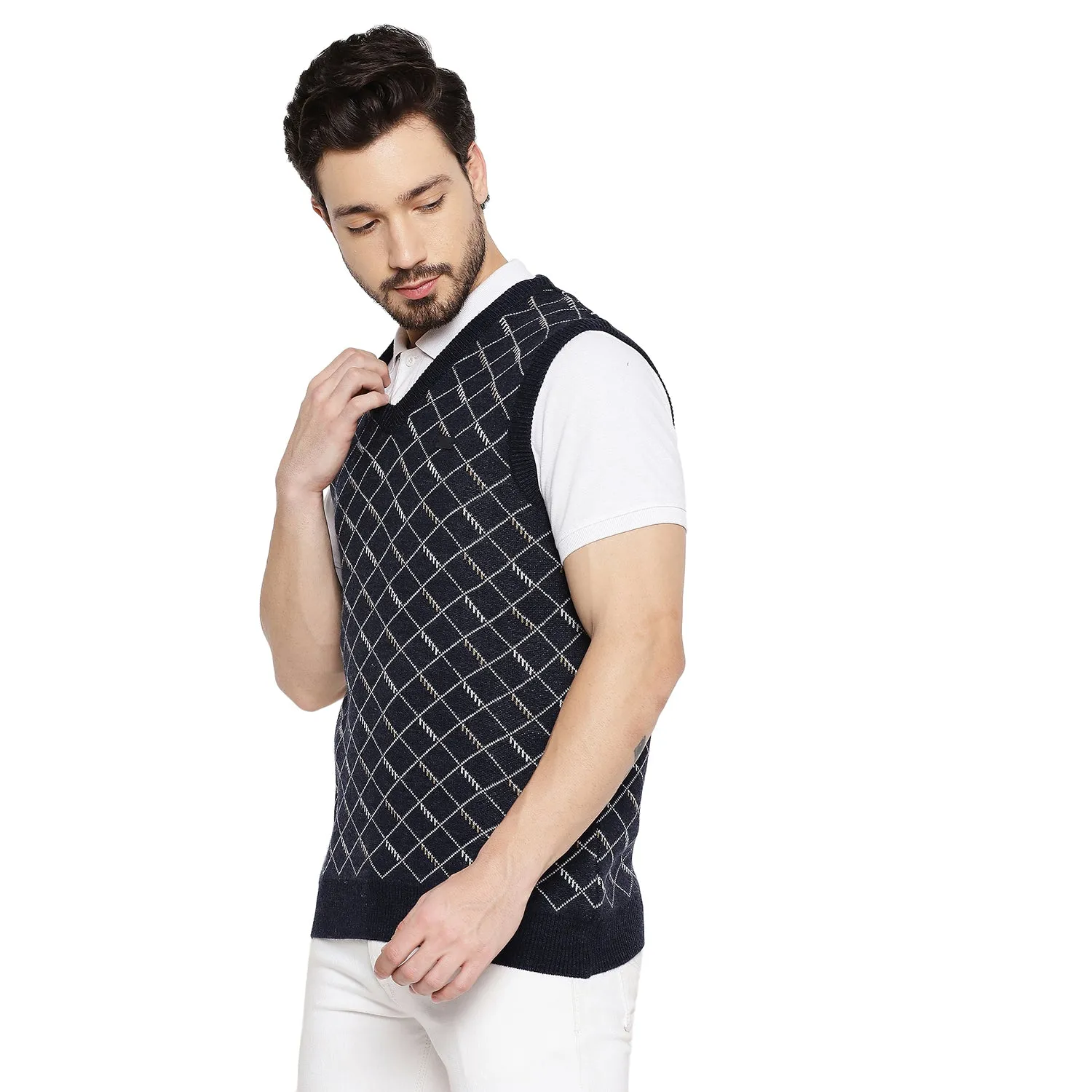 Duke Stardust Men Sleeveless V Neck Sweater (SDS2027)