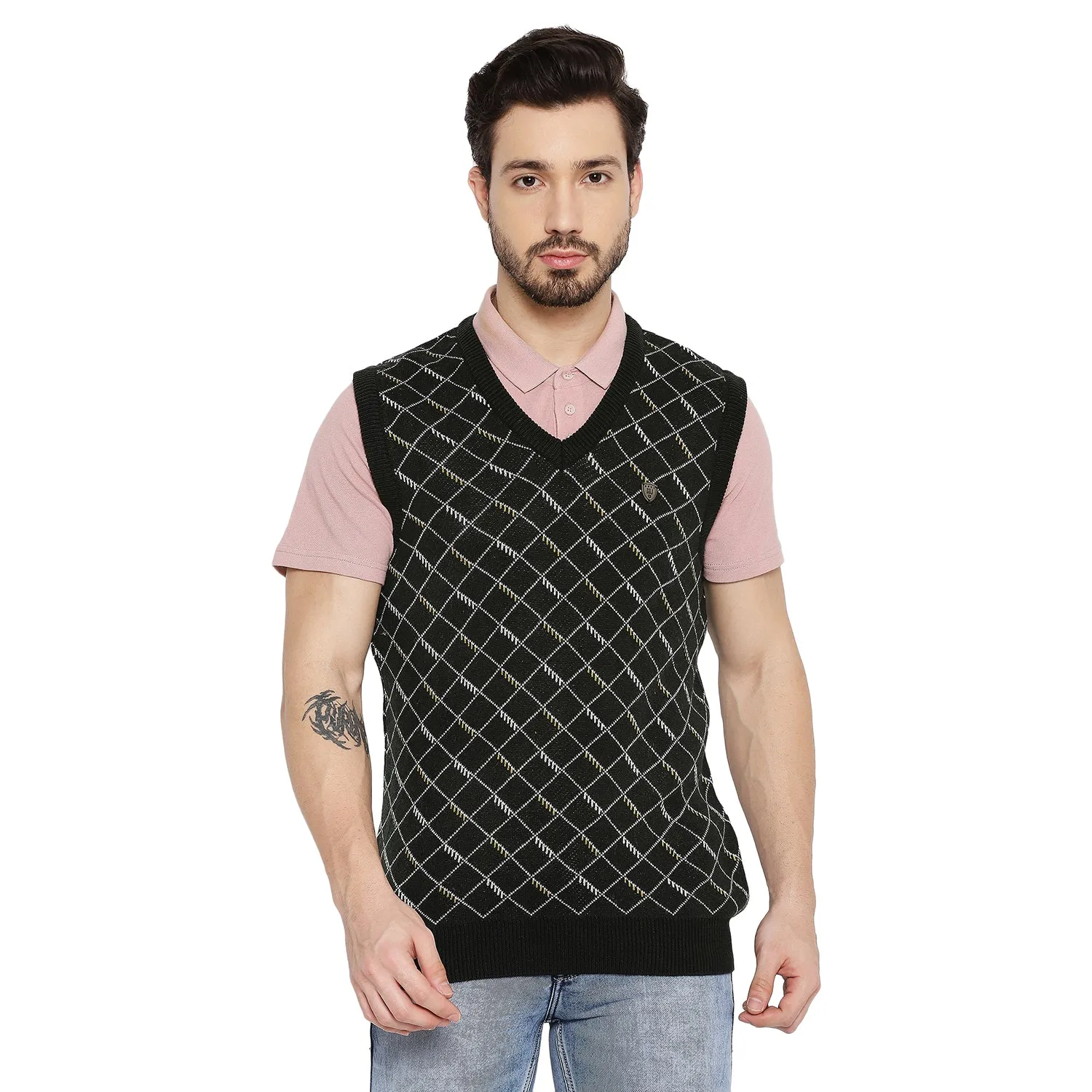 Duke Stardust Men Sleeveless V Neck Sweater (SDS2027)