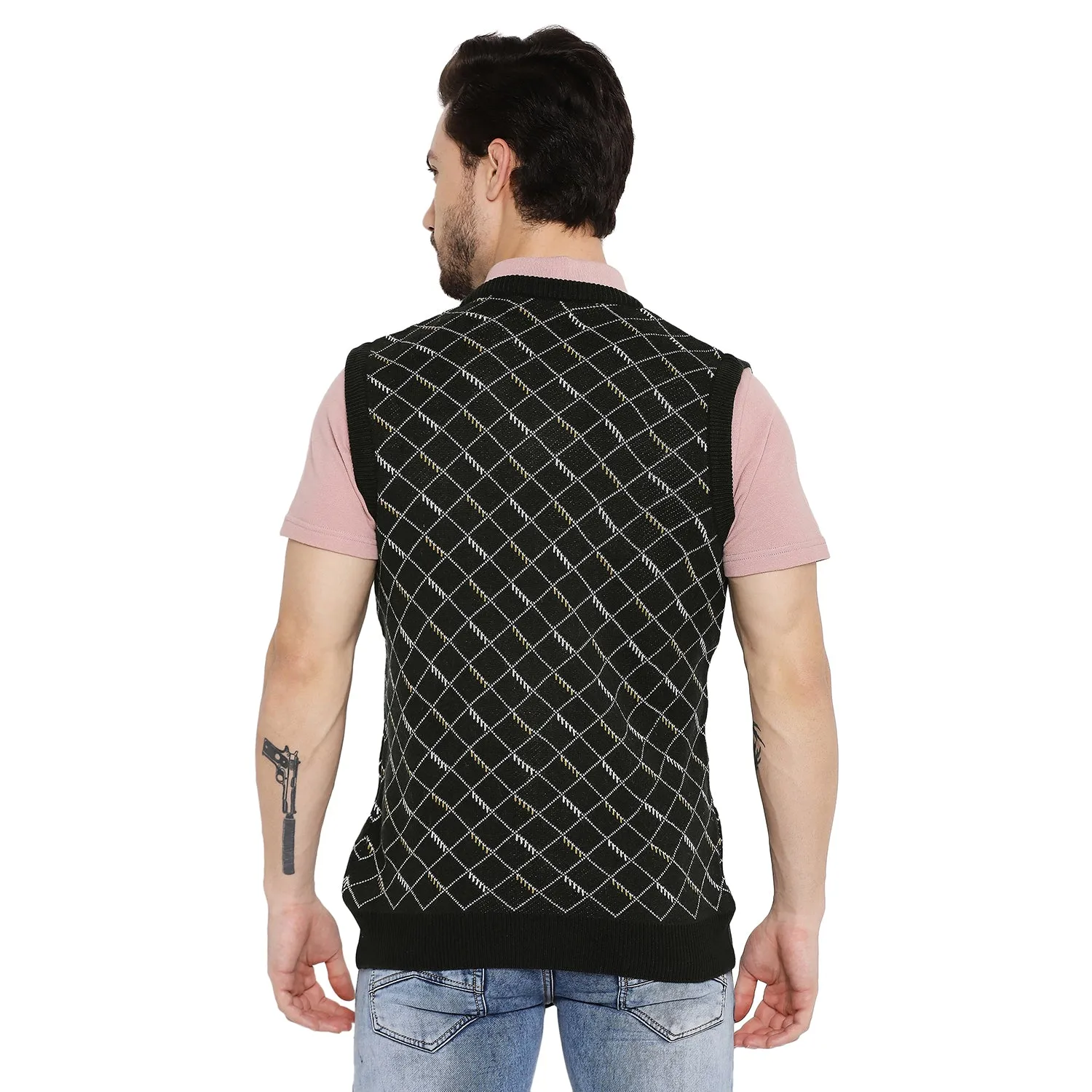 Duke Stardust Men Sleeveless V Neck Sweater (SDS2027)