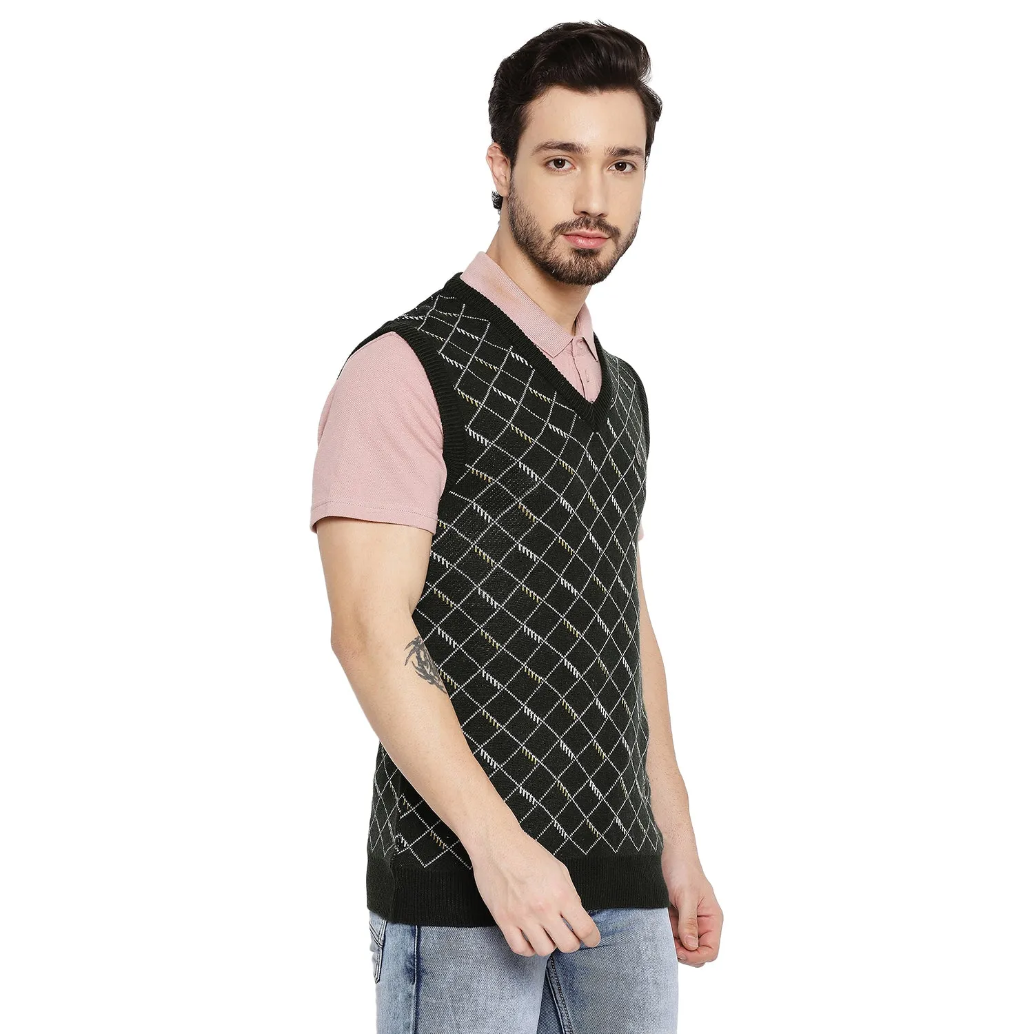 Duke Stardust Men Sleeveless V Neck Sweater (SDS2027)