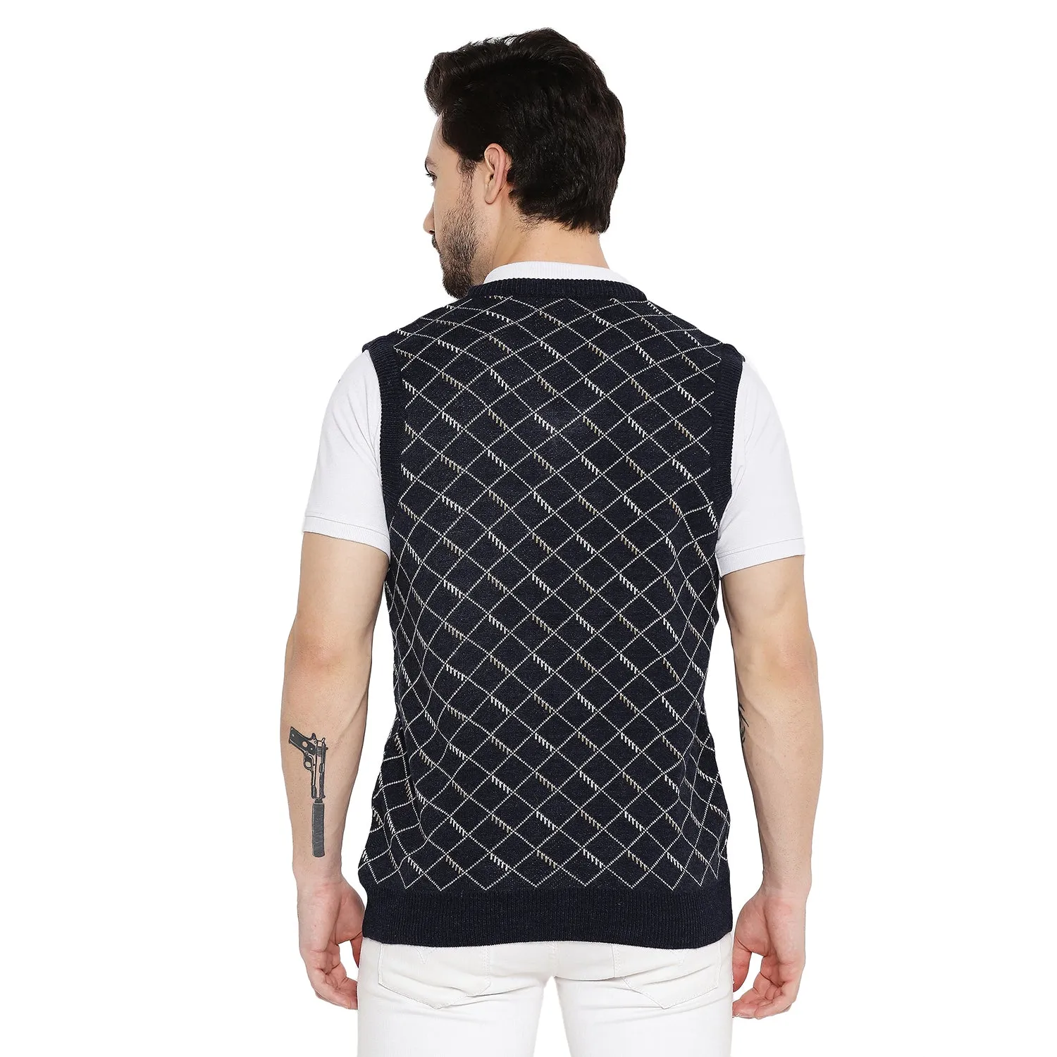 Duke Stardust Men Sleeveless V Neck Sweater (SDS2027)