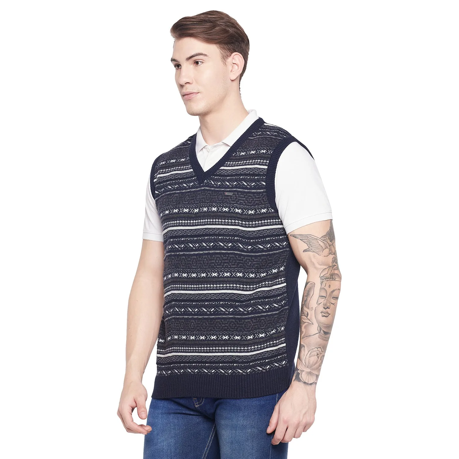 Duke Stardust Men Sleeveless V Neck Sweater (SDS2029)
