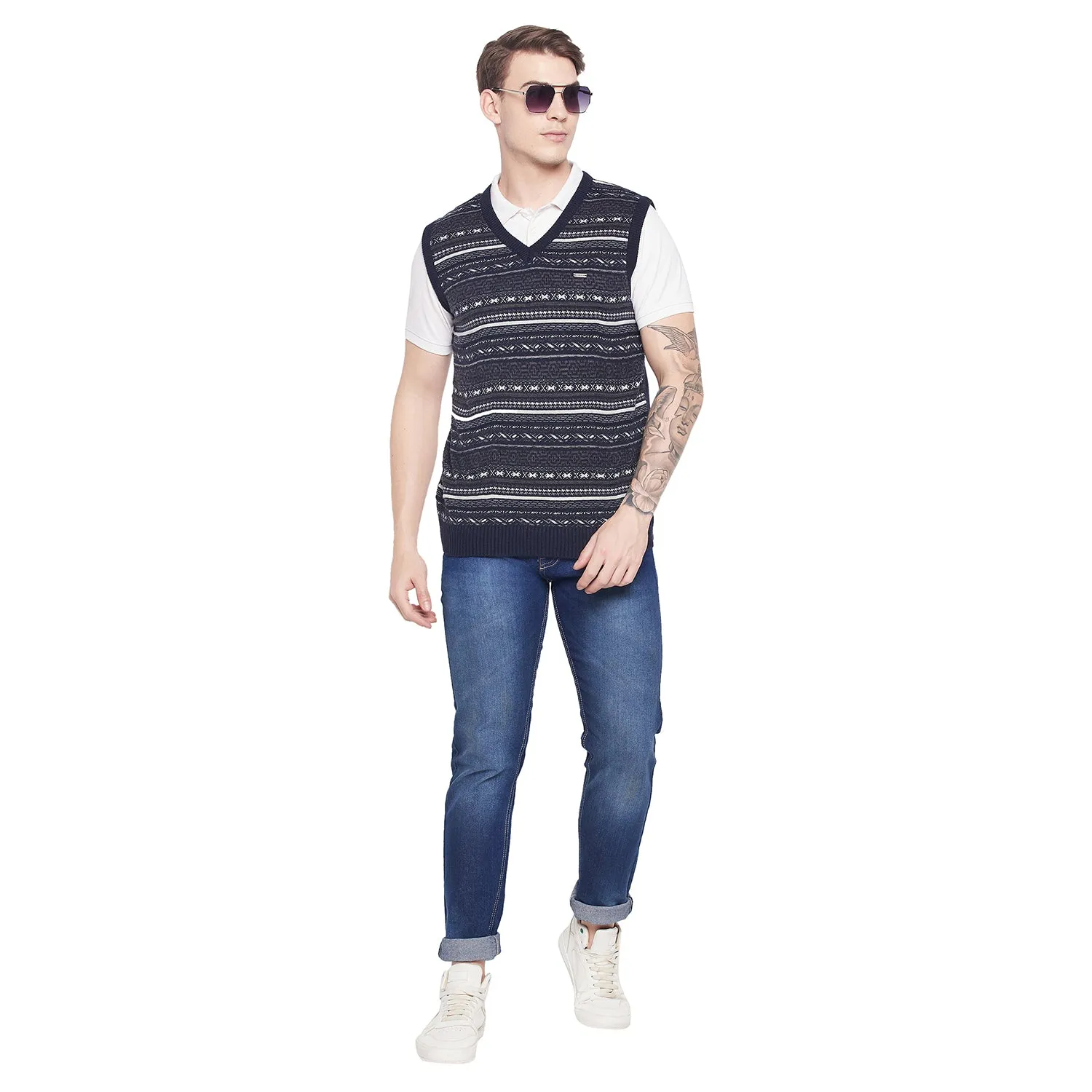 Duke Stardust Men Sleeveless V Neck Sweater (SDS2029)