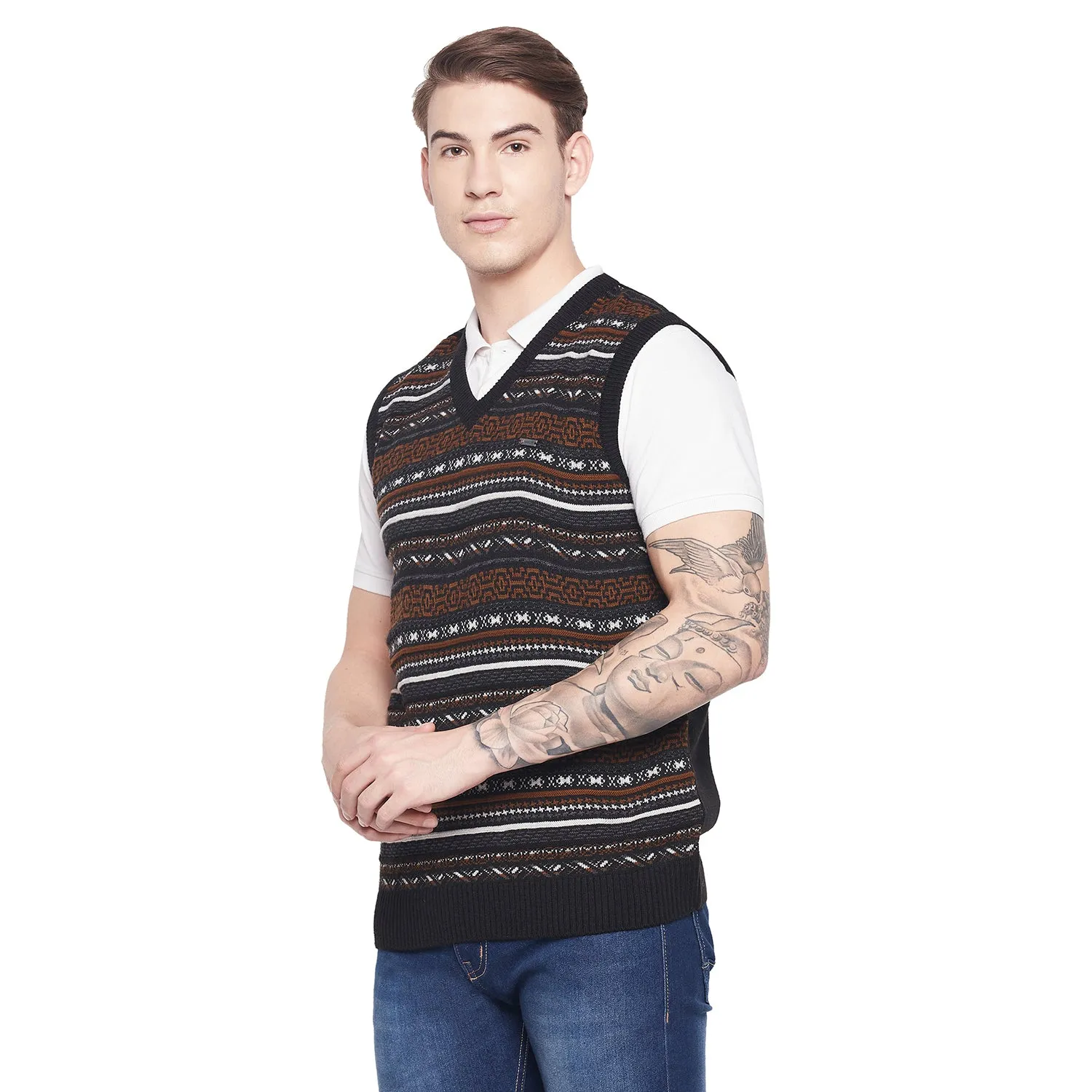 Duke Stardust Men Sleeveless V Neck Sweater (SDS2029)