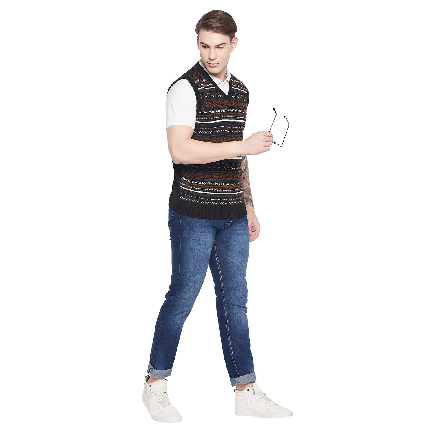 Duke Stardust Men Sleeveless V Neck Sweater (SDS2029)