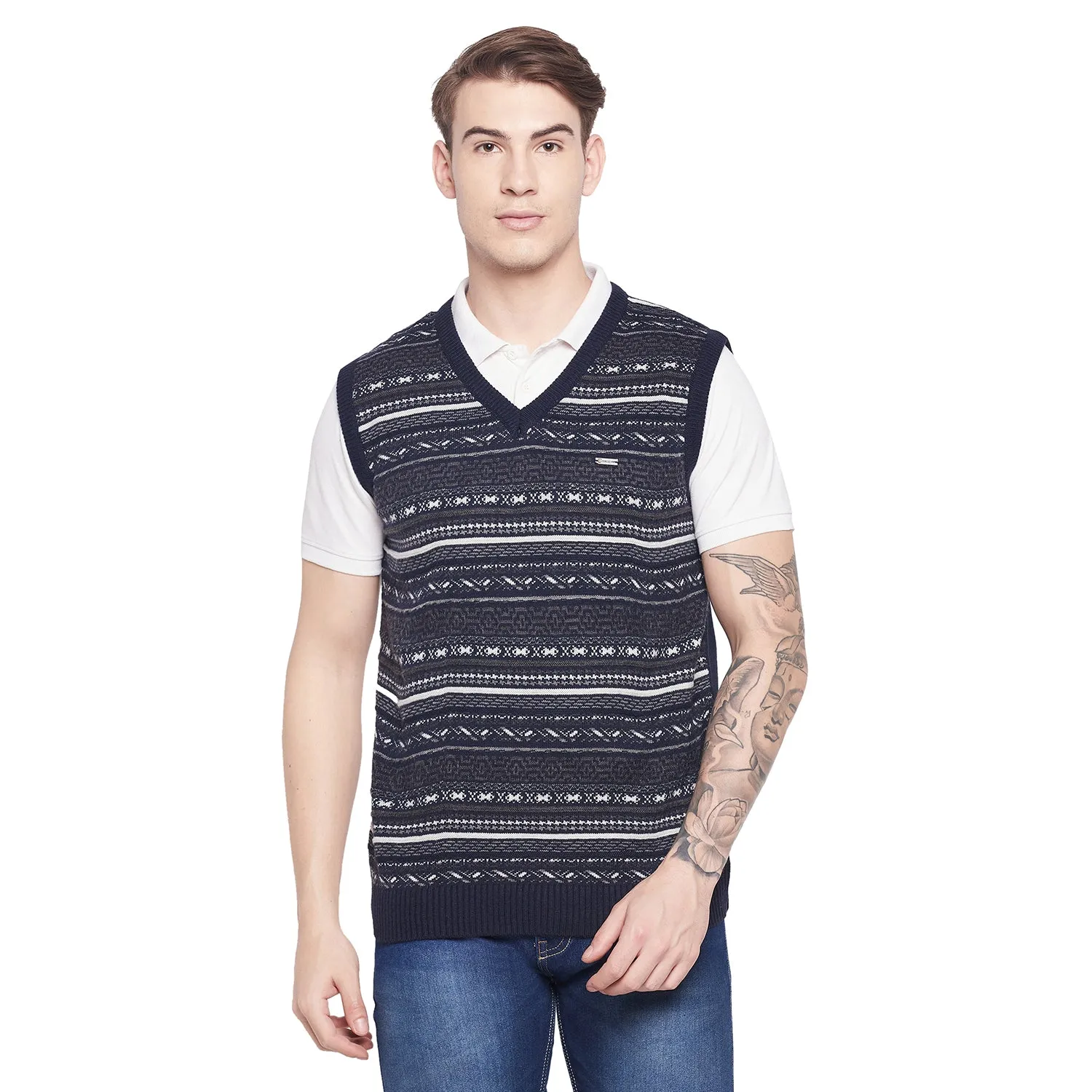 Duke Stardust Men Sleeveless V Neck Sweater (SDS2029)