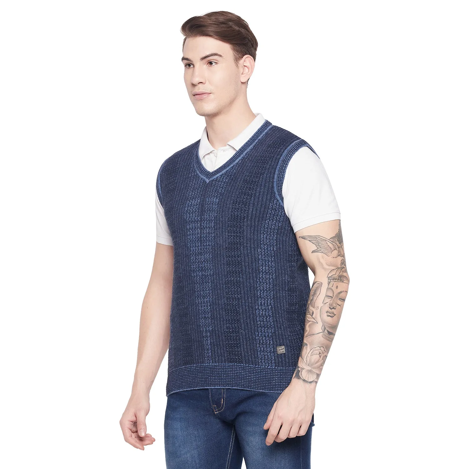Duke Stardust Men Sleeveless V Neck Sweater (SDS2031)