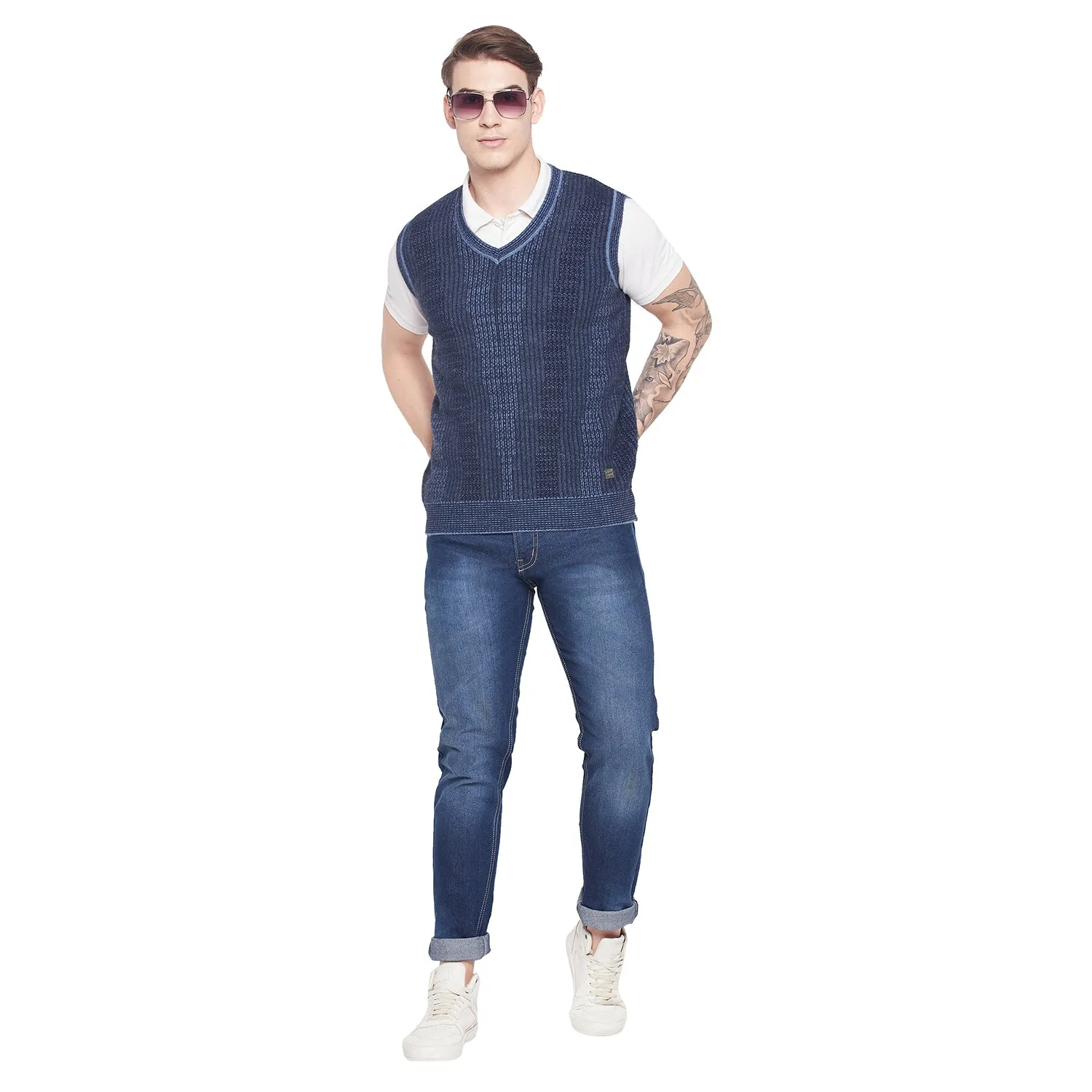 Duke Stardust Men Sleeveless V Neck Sweater (SDS2031)