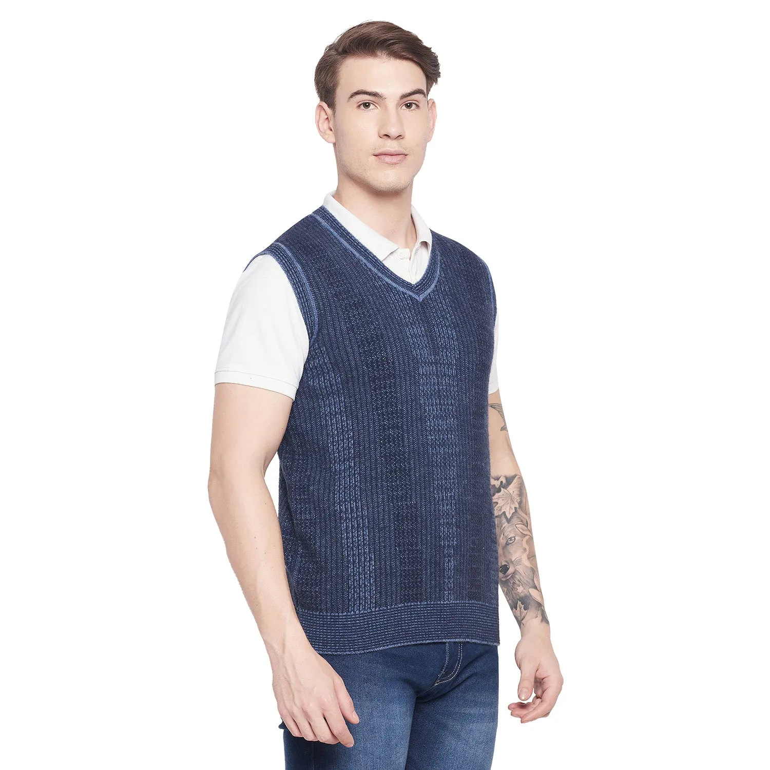 Duke Stardust Men Sleeveless V Neck Sweater (SDS2031)