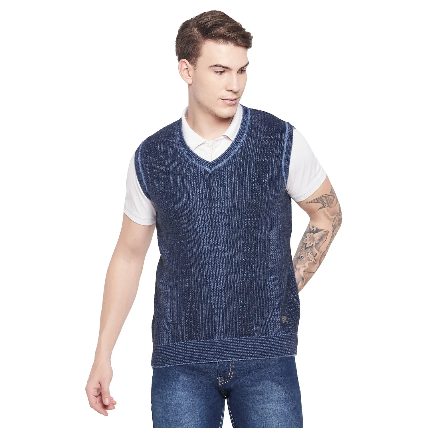 Duke Stardust Men Sleeveless V Neck Sweater (SDS2031)