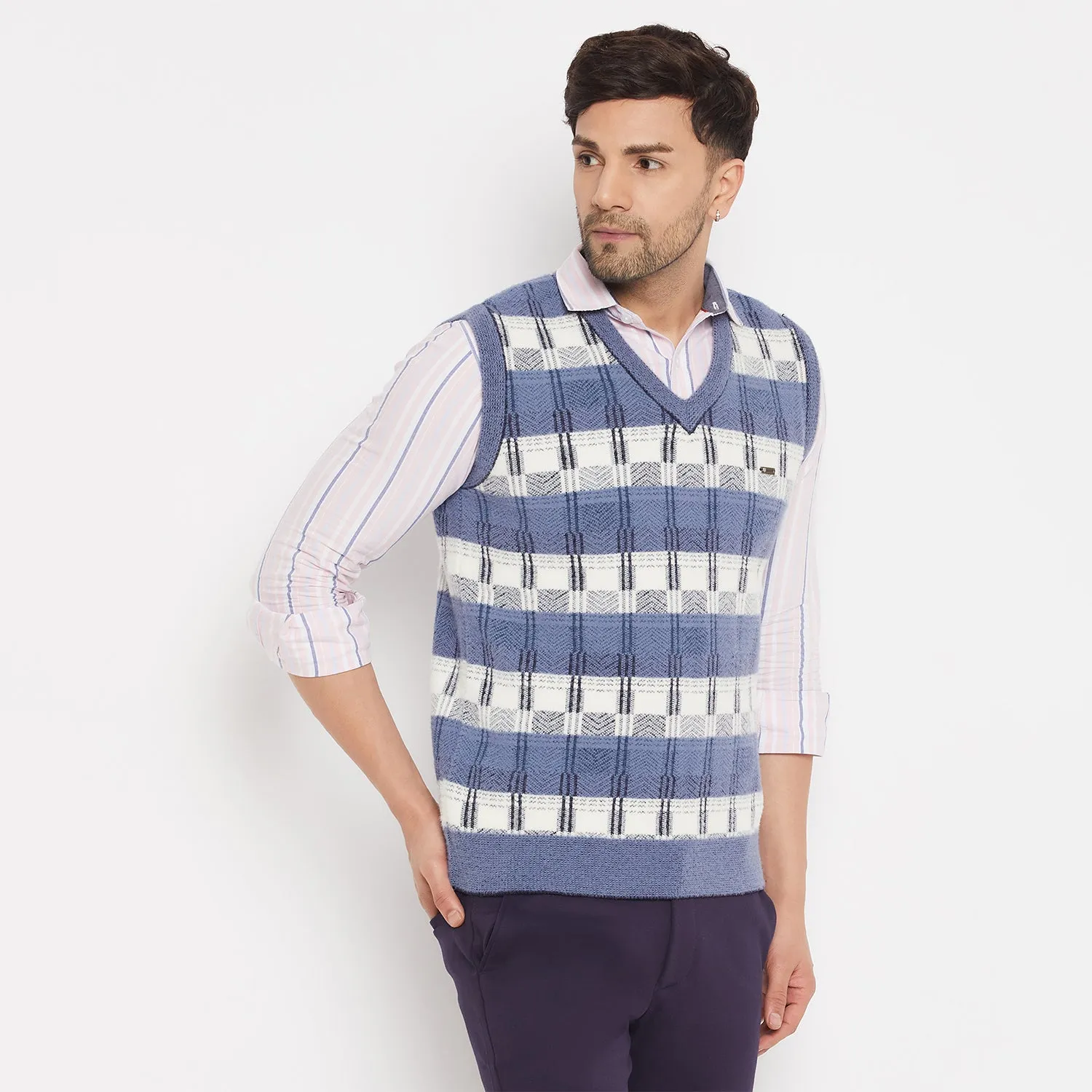 Duke Stardust Men Sleeveless V-Neck Sweater (SDS2164)