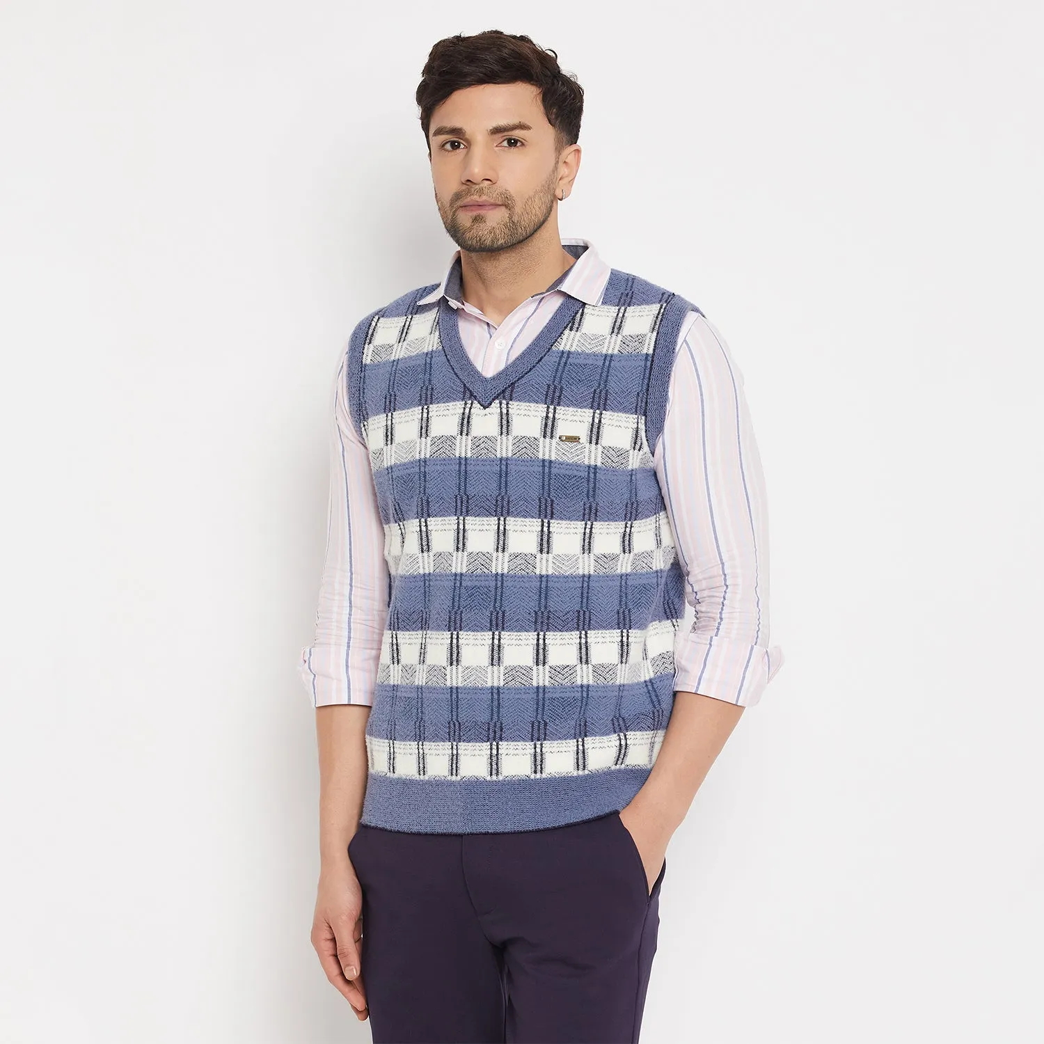 Duke Stardust Men Sleeveless V-Neck Sweater (SDS2164)
