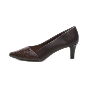 Easy Street Mid-Heel Shoes Leather Brown Colour For Women
