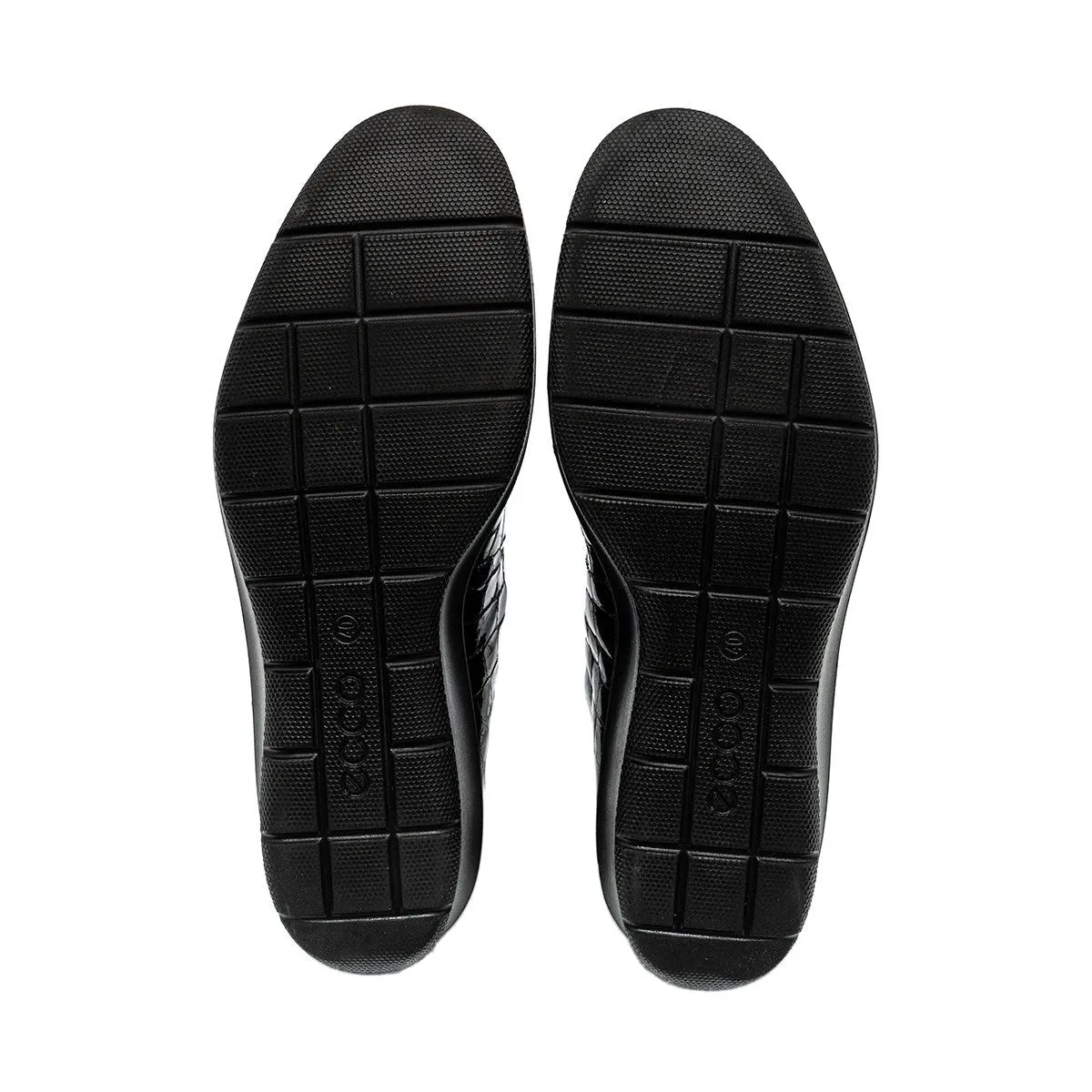 Ecco Felicia Croc Pattern Loafers Patent Leather Black Colour For Women