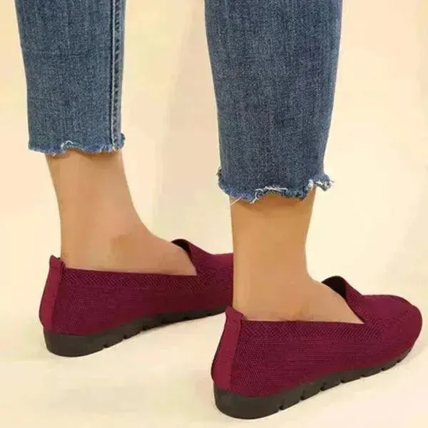 Elegant Casual Mesh Flats Shoes Fashion Solid Color Round Toe Loafers Cozy Lazy Shoes for Women