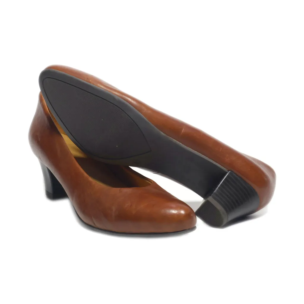 Eram Mid-Heel Shoes Leather Brown Colour For Women