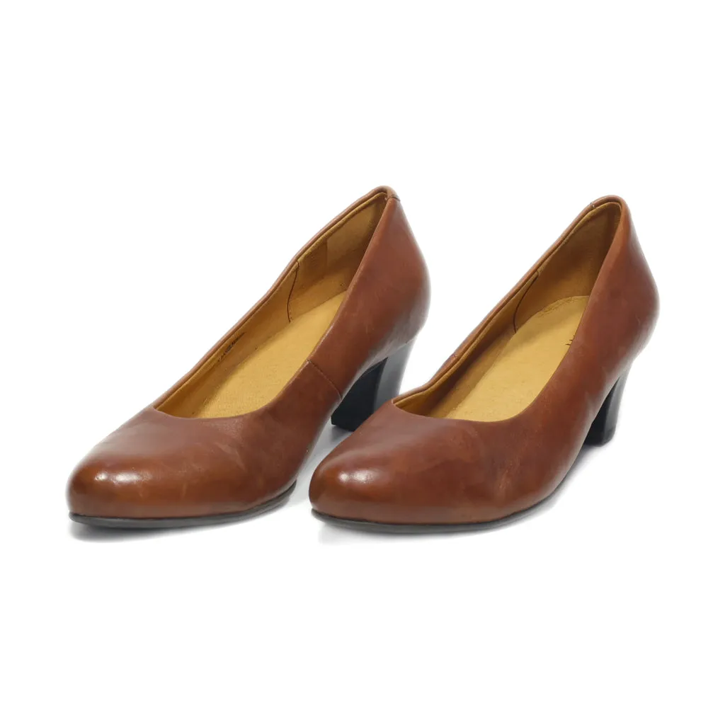 Eram Mid-Heel Shoes Leather Brown Colour For Women