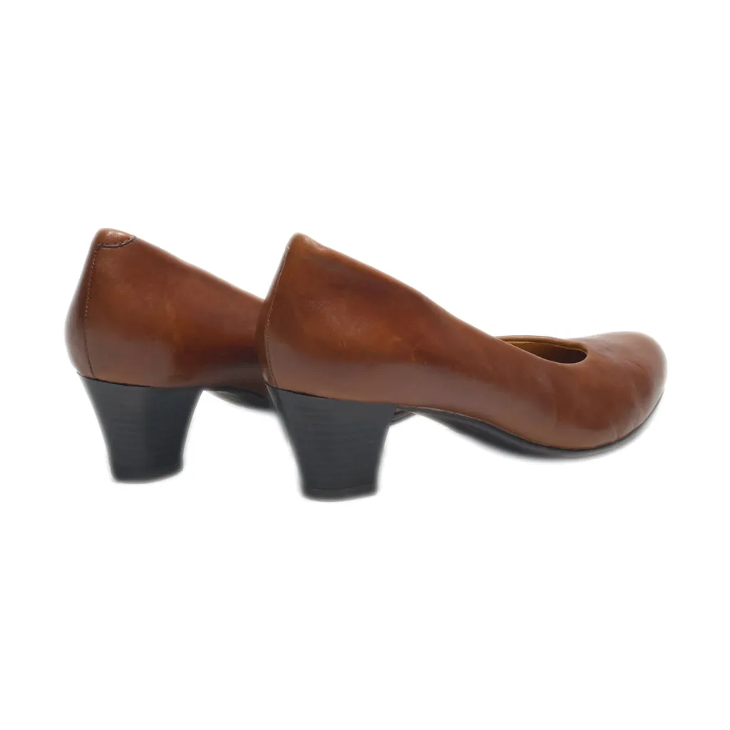 Eram Mid-Heel Shoes Leather Brown Colour For Women