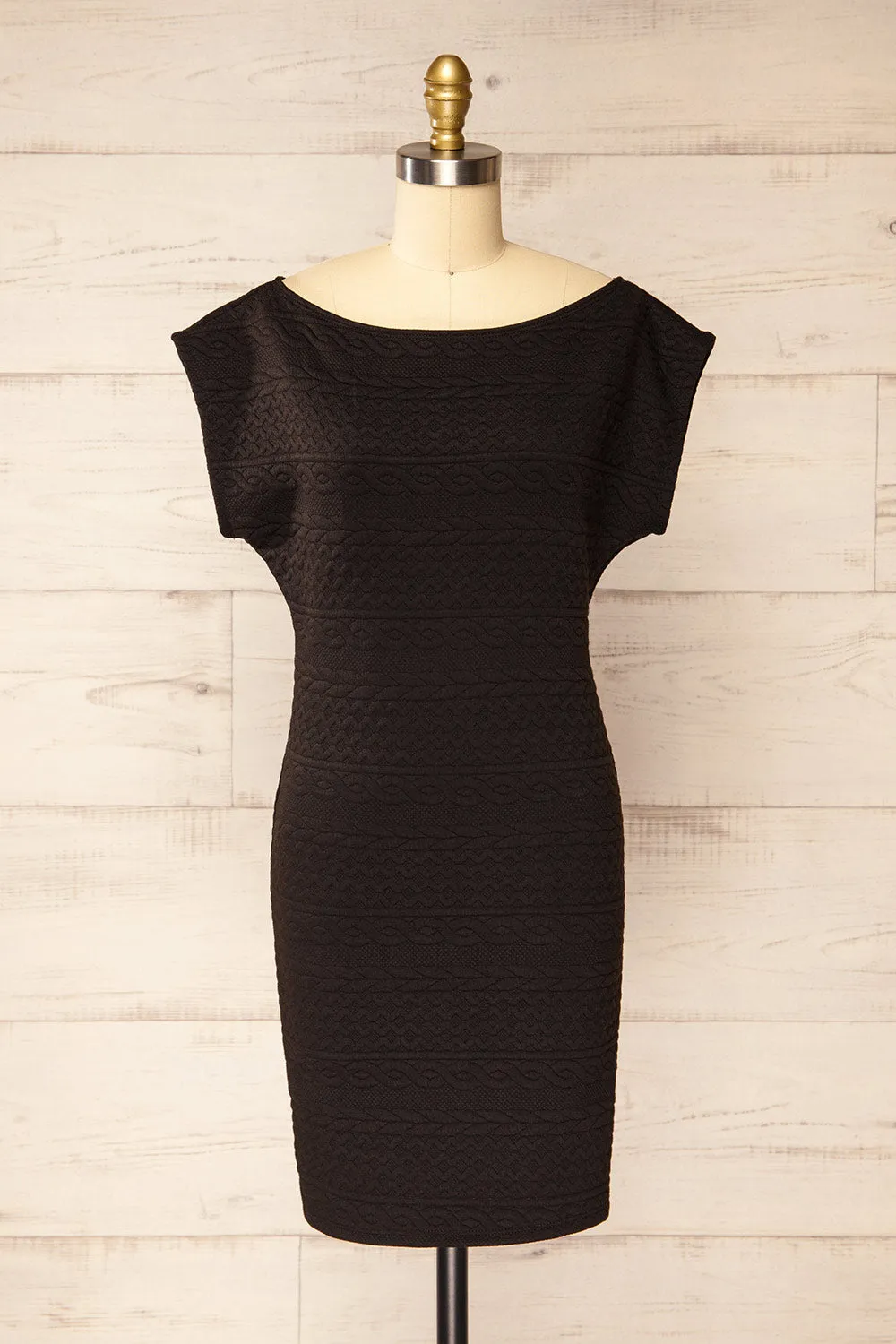 Eva-Marie Black | Cable Pattern Short Dress