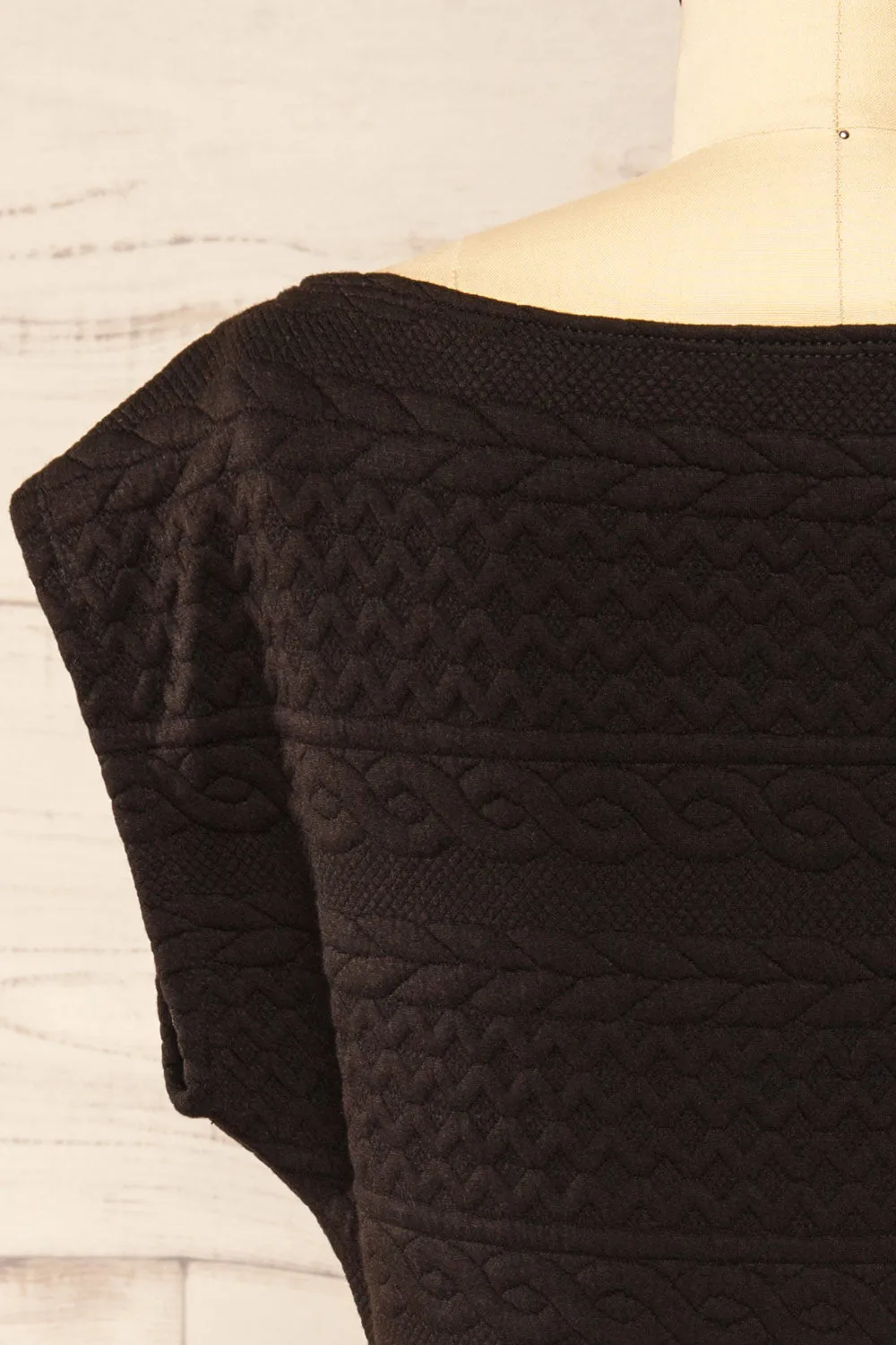 Eva-Marie Black | Cable Pattern Short Dress