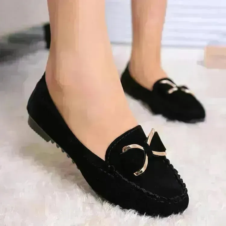 Fashion Bowknot Flats Shoes Women Casual Solid Loafers Cozy Shoes