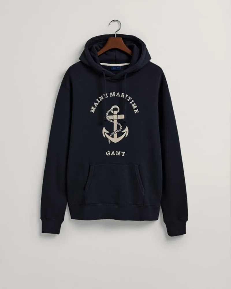 Gant Apparel Mens D2. MARITIME HOODIE 433/EVENING BLUE