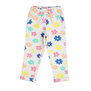 Grey Floral Printed Trousers
