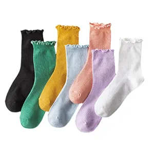 GuaziV Women's Cotton Socks, 5-8 Pairs Womens Fun Novelty Crew Colorful Patterns Super Soft Fashion Casual Socks (style 01)