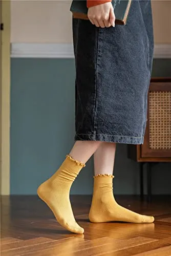GuaziV Women's Cotton Socks, 5-8 Pairs Womens Fun Novelty Crew Colorful Patterns Super Soft Fashion Casual Socks (style 01)