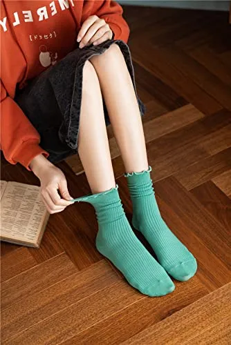 GuaziV Women's Cotton Socks, 5-8 Pairs Womens Fun Novelty Crew Colorful Patterns Super Soft Fashion Casual Socks (style 01)